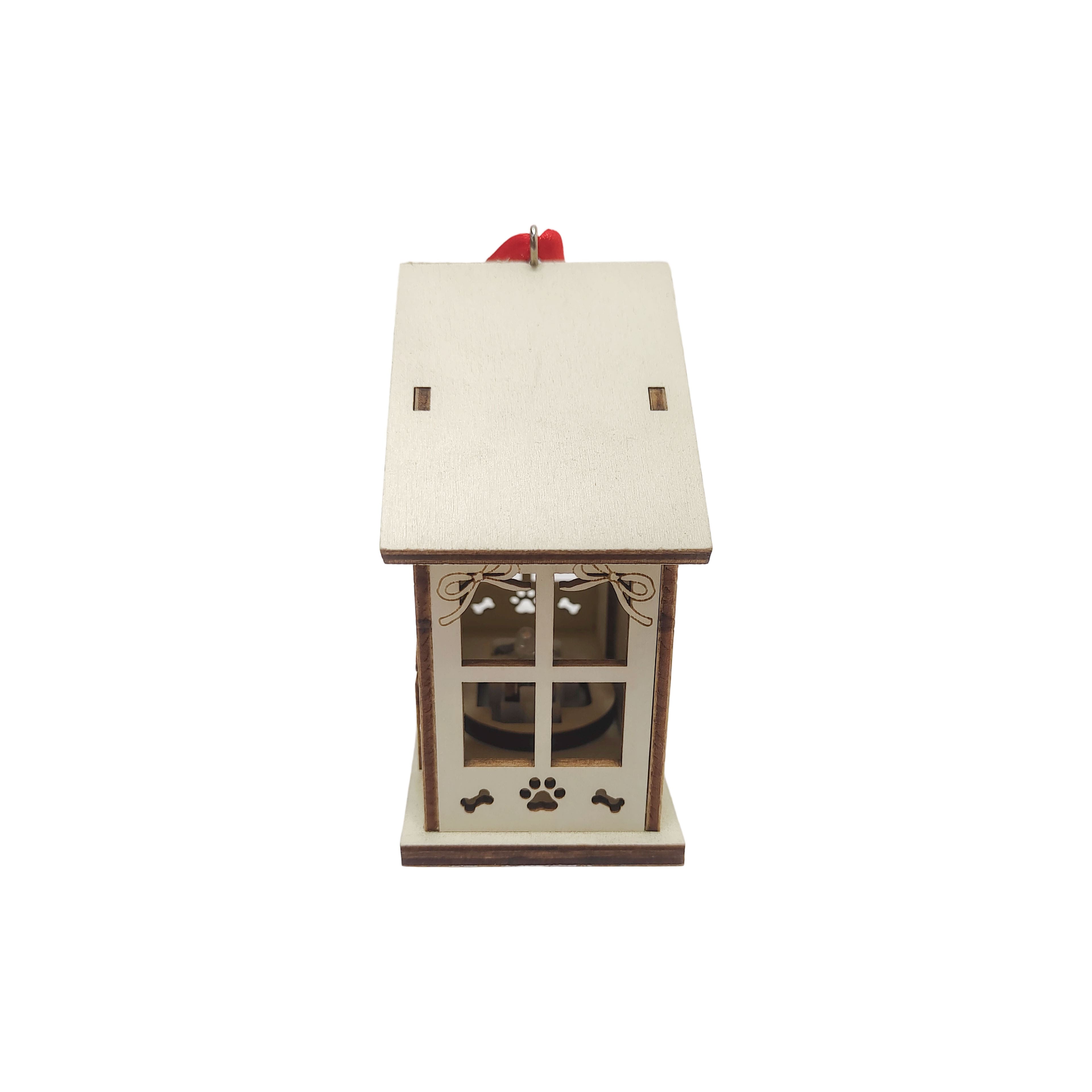 3.75&#x22; Unfinished Dog House DIY LED Wood Ornament by Make Market&#xAE;