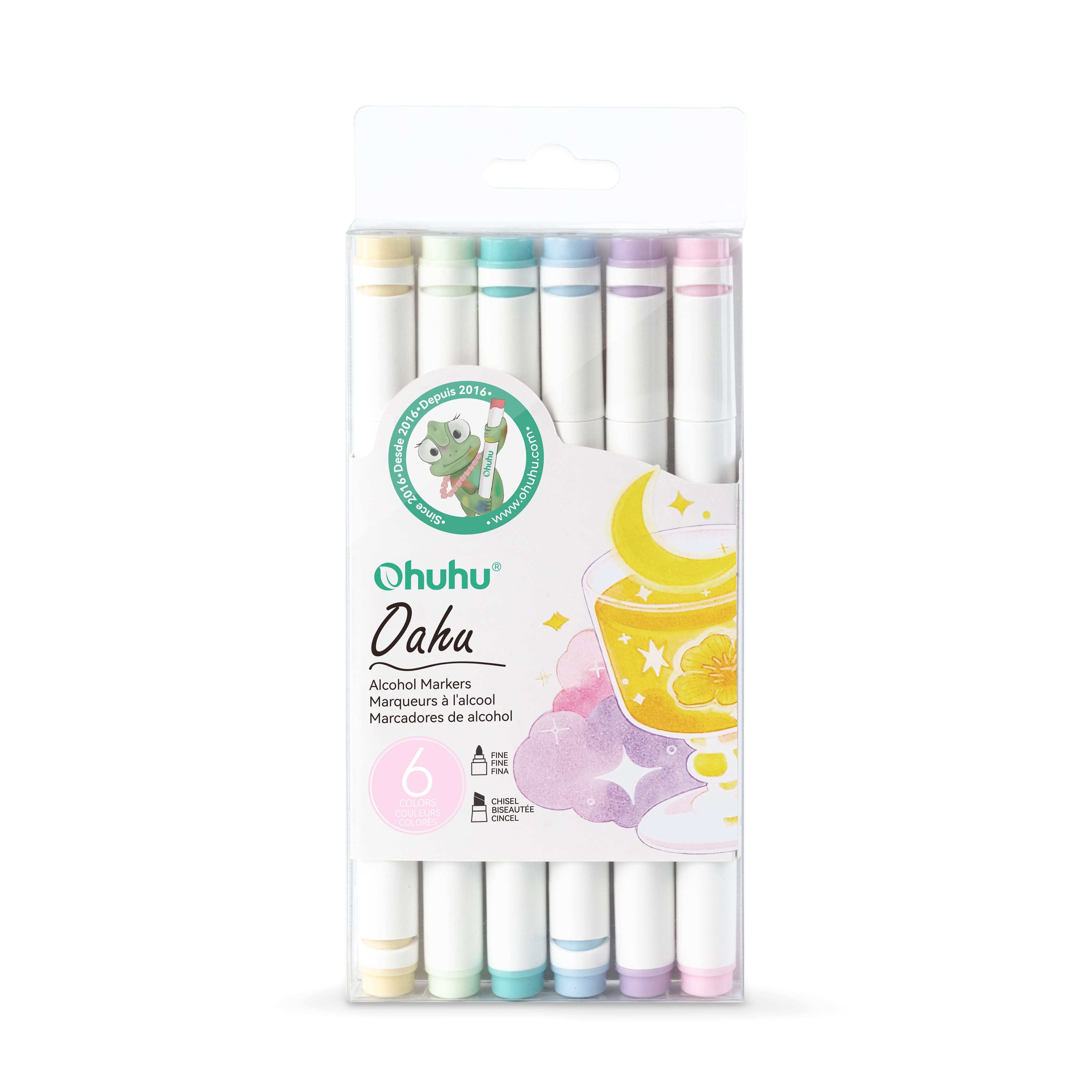 Ohuhu&#xAE; Oahu 6 Color Pastel Alcohol Marker Set