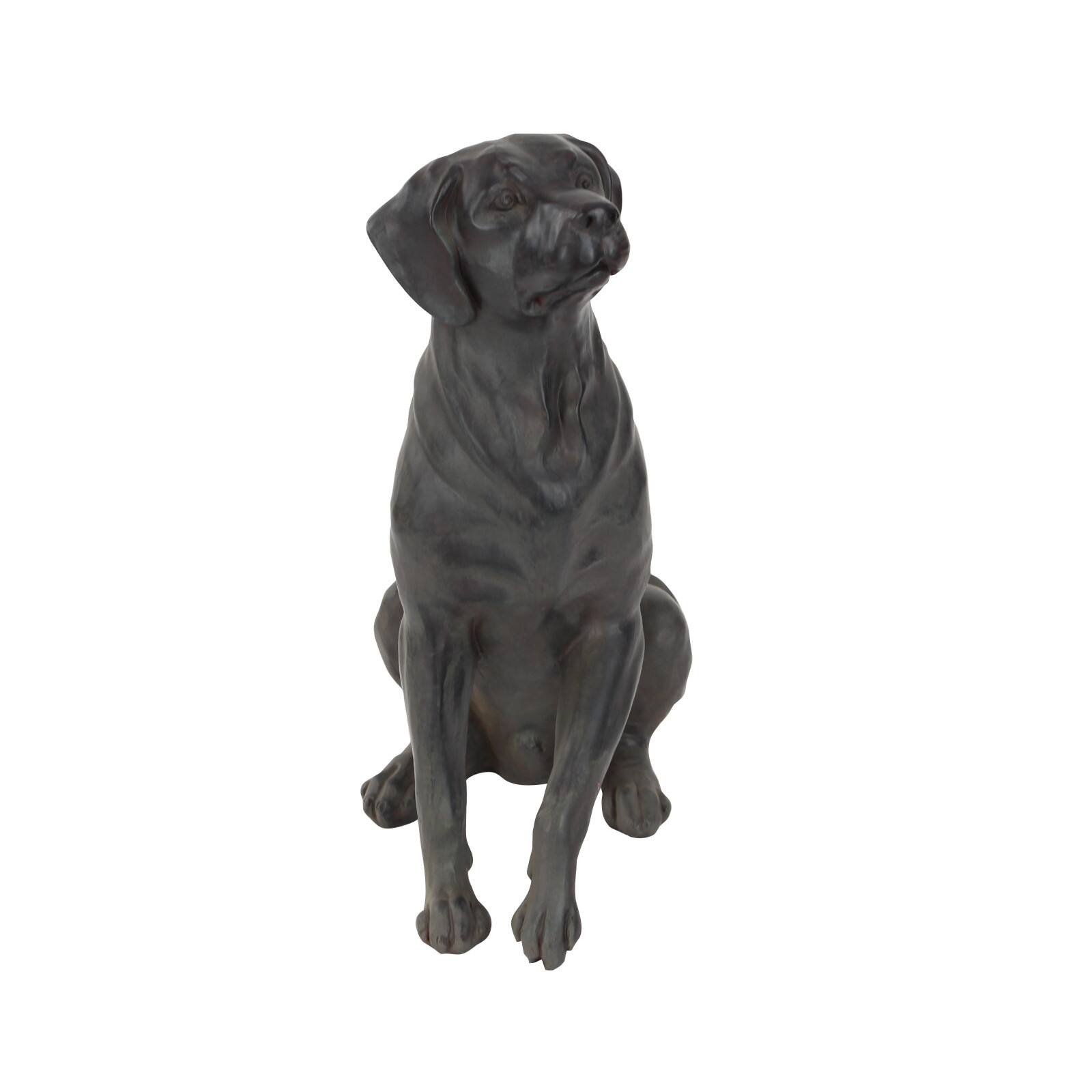 20&#x22; Brown Traditional Polystone Dog Sculpture