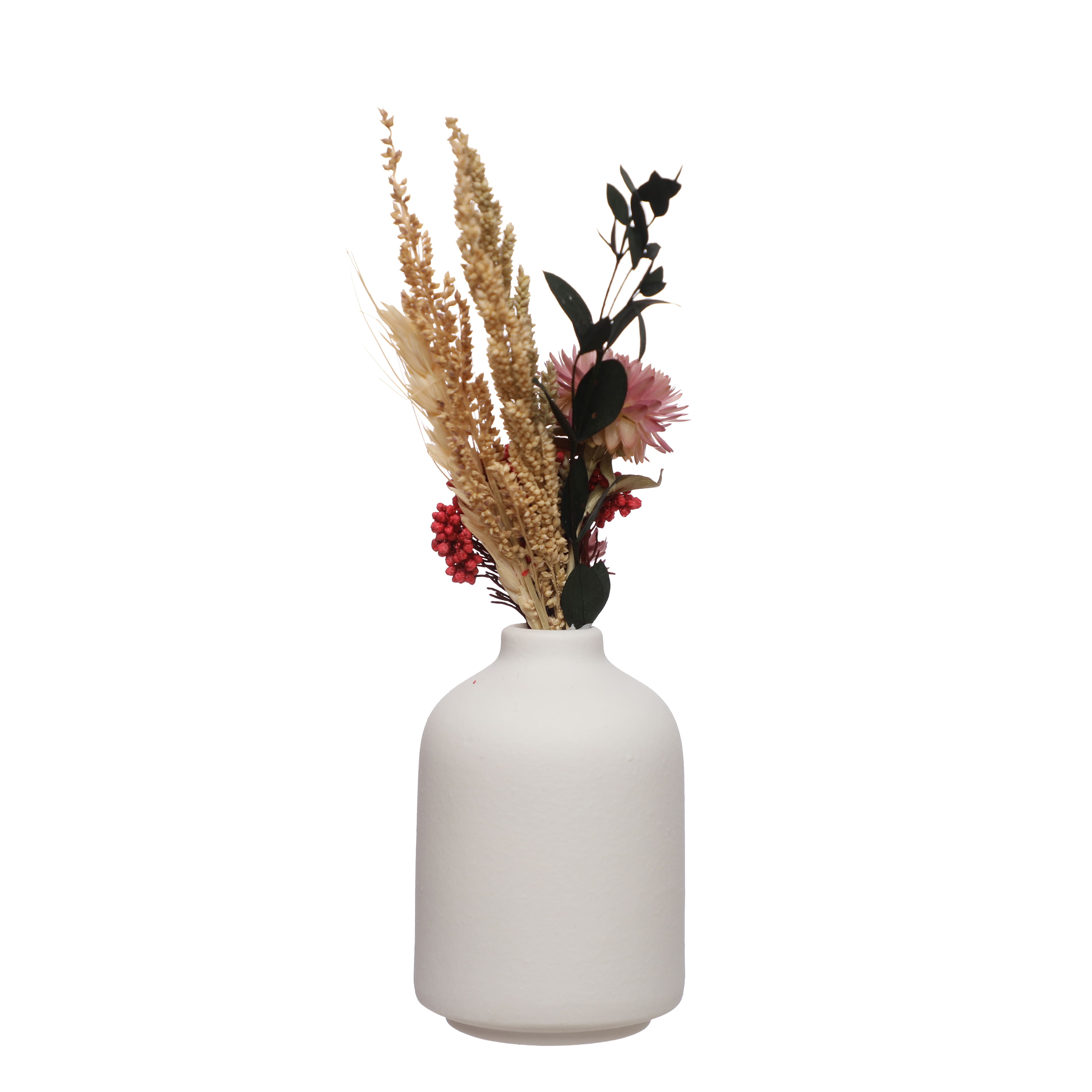 9.5&#x22; Pink Dried Floral Arrangement in White Container by Ashland&#xAE;