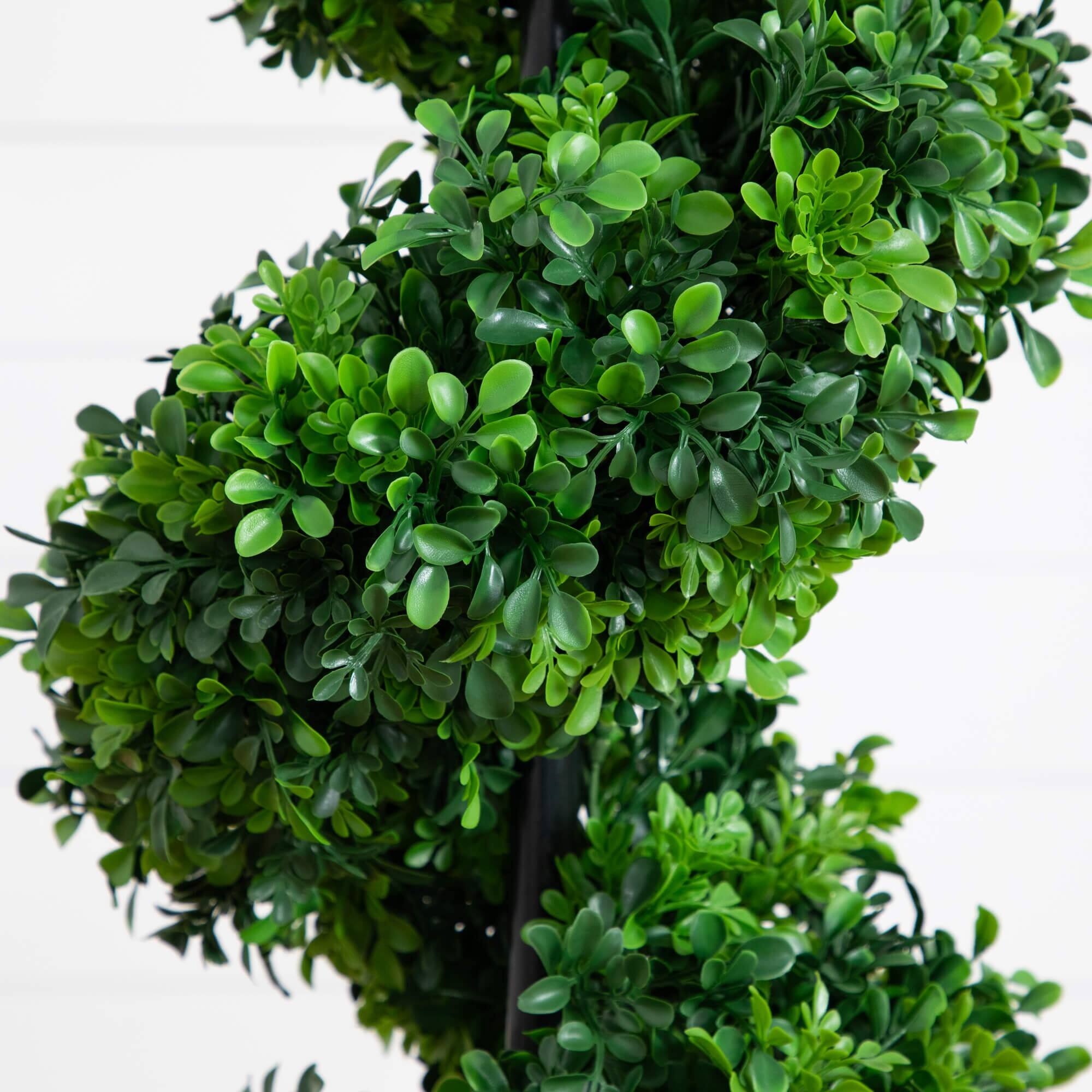 5ft. UV-Resistant Boxwood Spiral Topiary Artificial Tree in Decorative Planter
