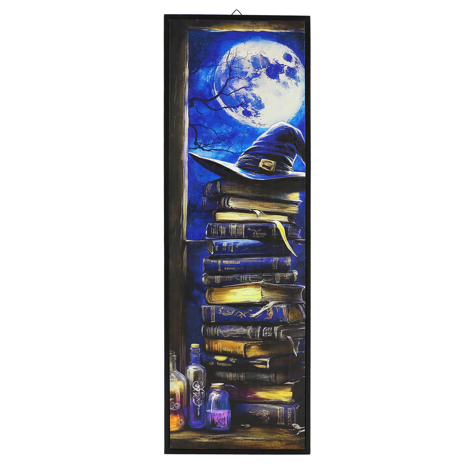 10.5&#x22; x 33&#x22; Witchy Book Stack Under the Moon Framed Wall Art by Ashland&#xAE;