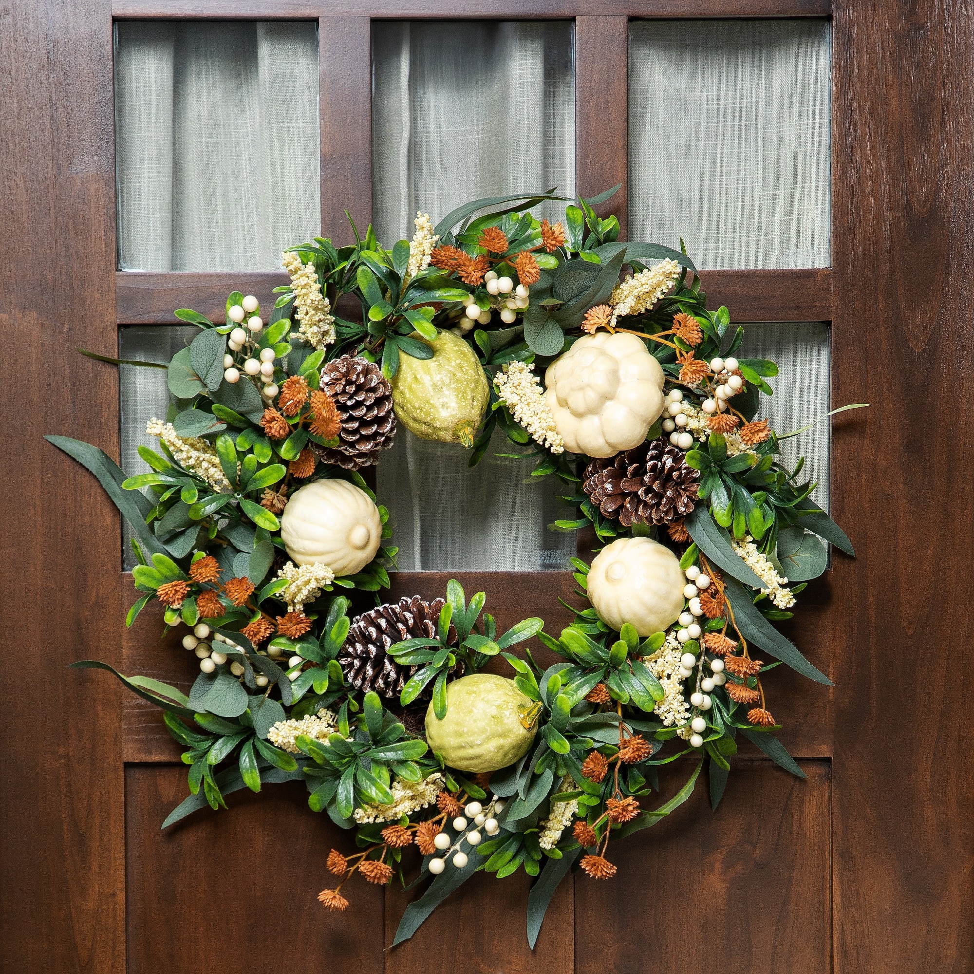 24" Gourds & Foliage Thanksgiving Wreath