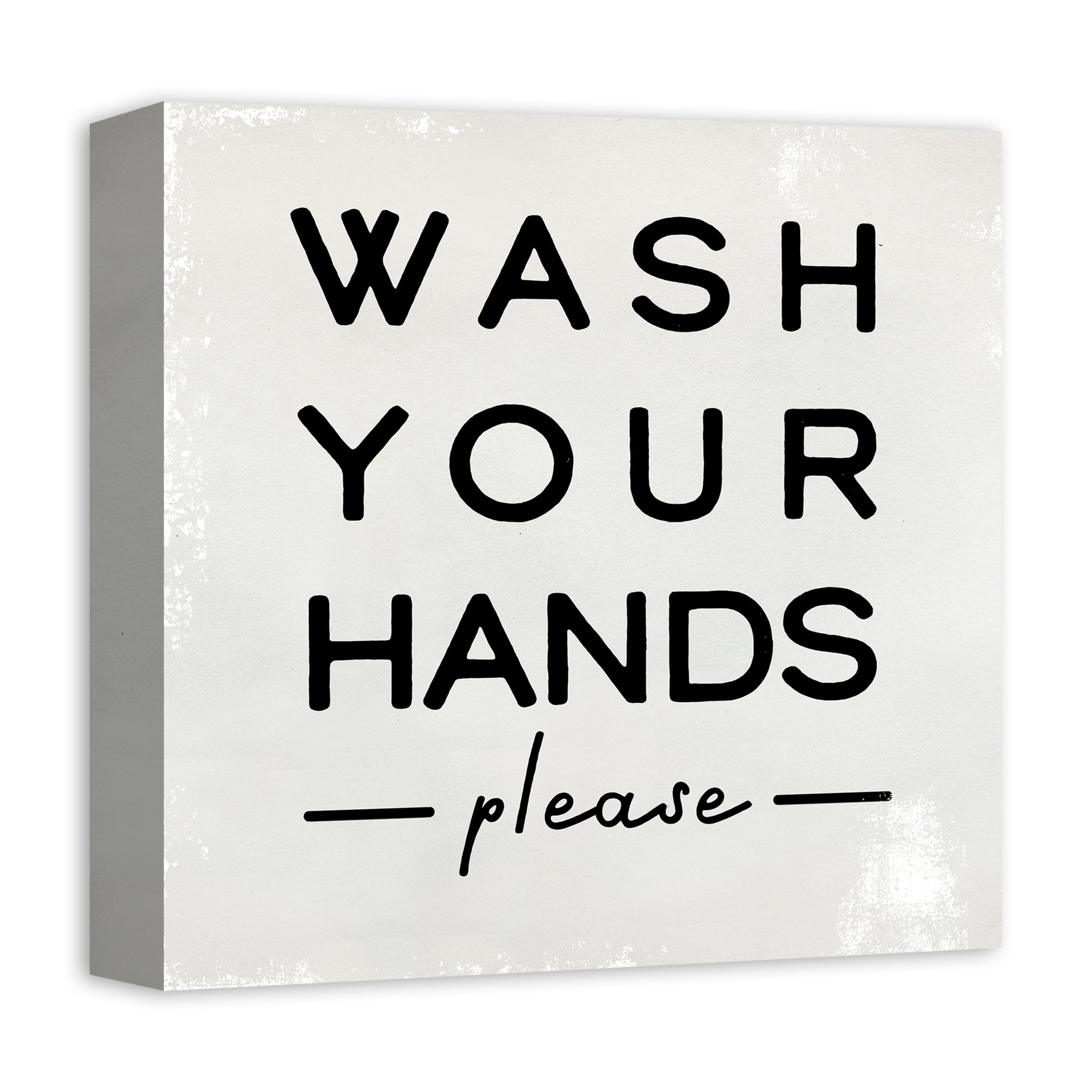 Wash Your Hands Please 12&#x22; x 12&#x22; Canvas Wall Art