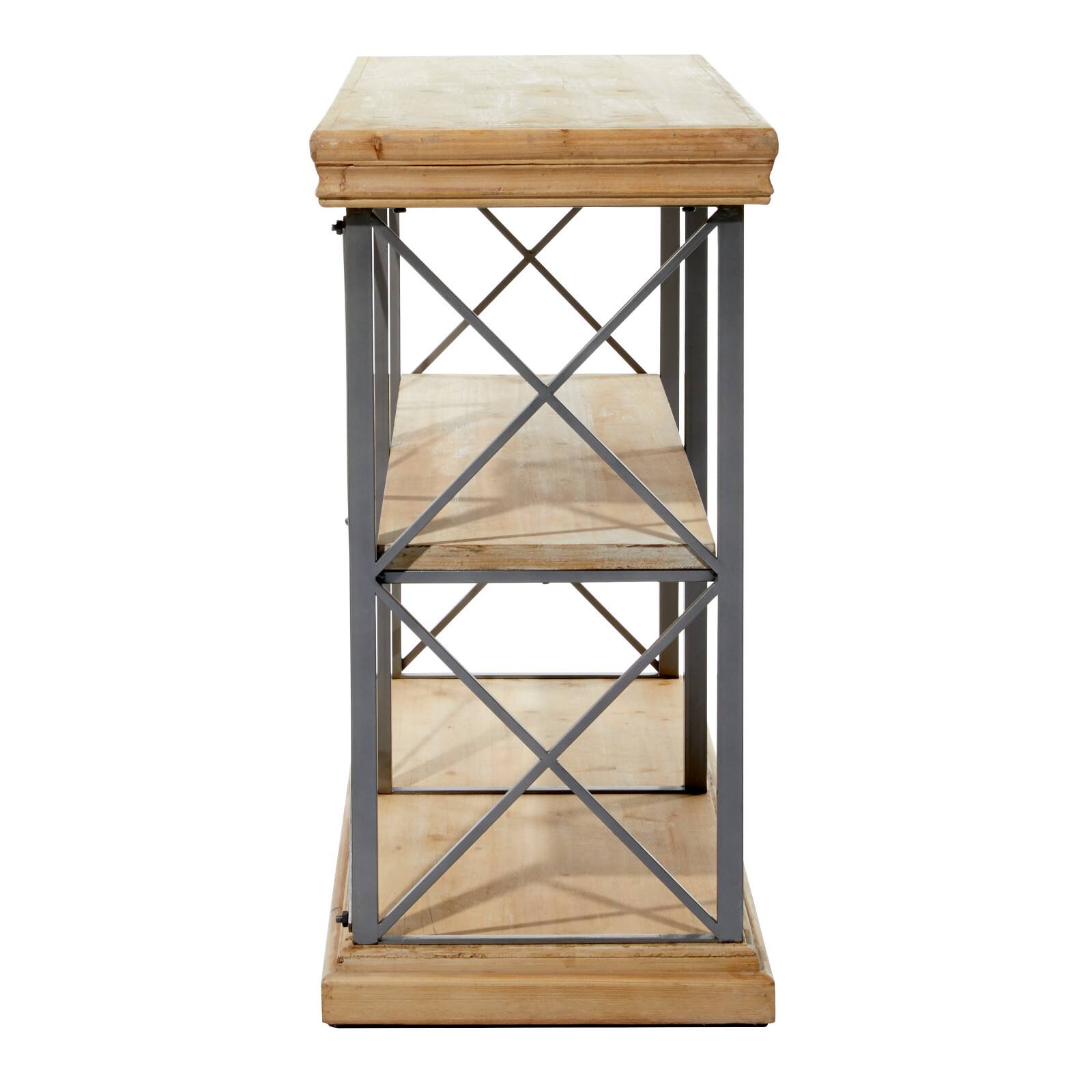 Brown Wood Industrial Shelving Unit, 34 &#x22; x 48 &#x22; x 17 &#x22;