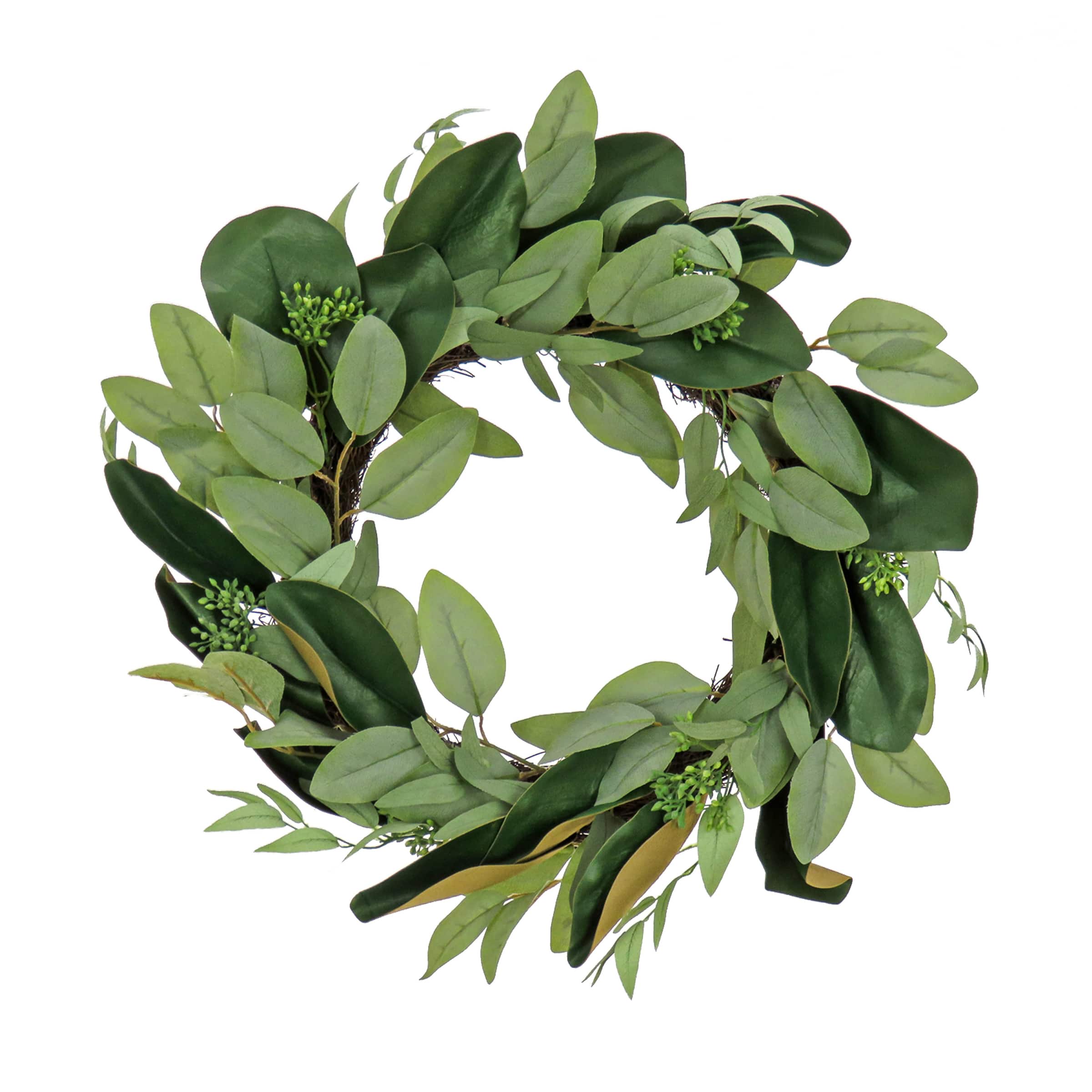 22" Eucalyptus & Magnolia Leaf Wreath
