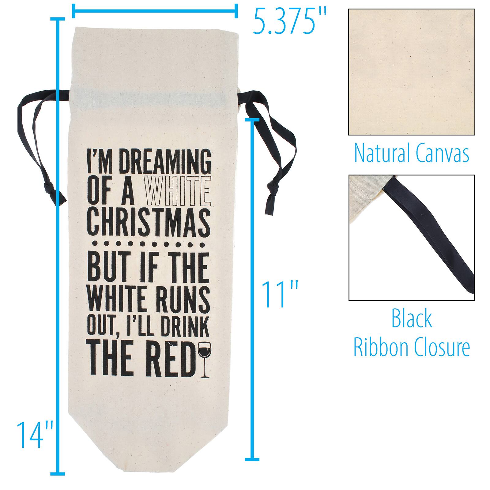 Personality Case&#x2122; White Christmas Canvas Wine Bag