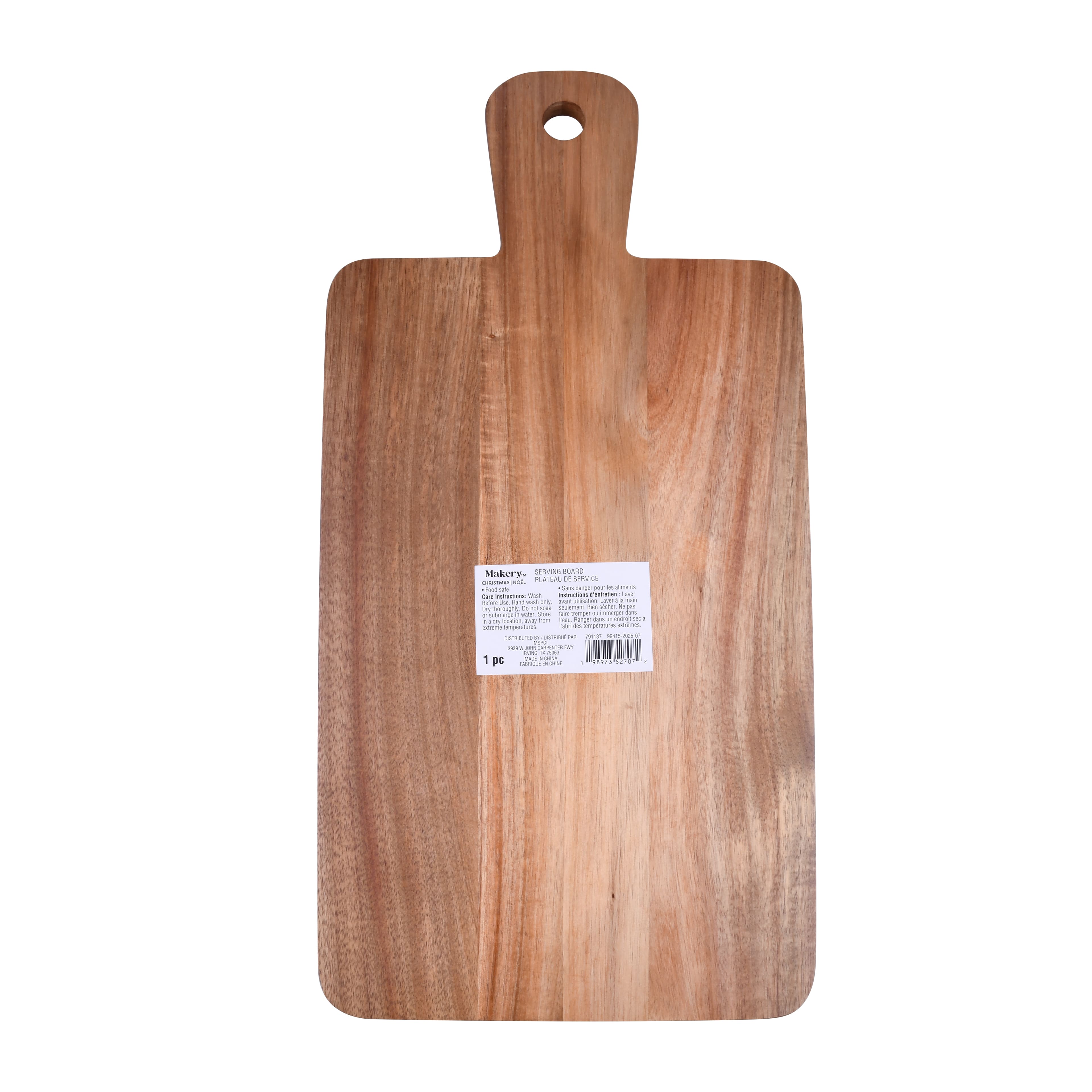 Rectangle Wood Serving Board with Snowflake design by Makery&#x2122;