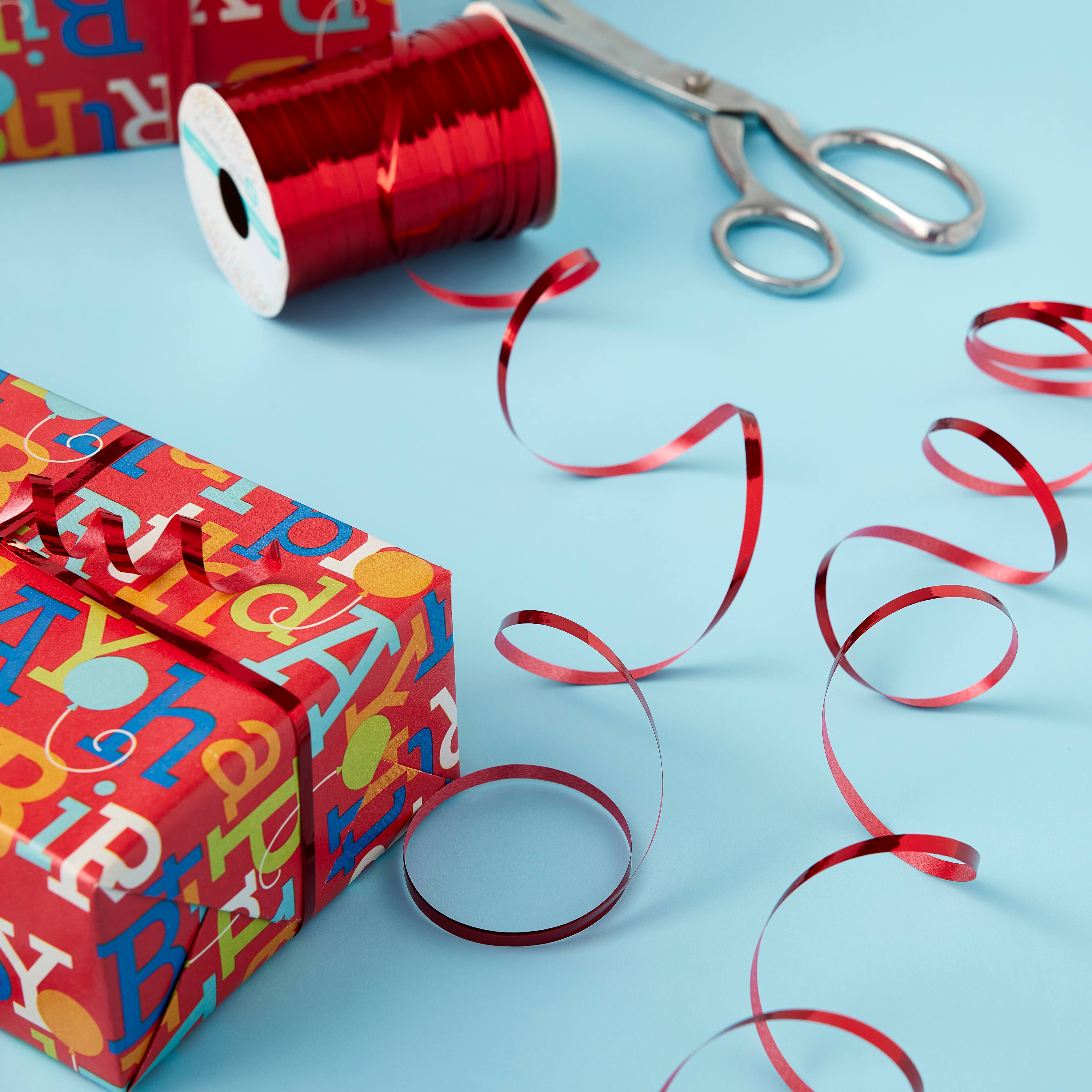 12 Pack: 3/16" Red Glitter Curling Ribbon by Celebrate It™