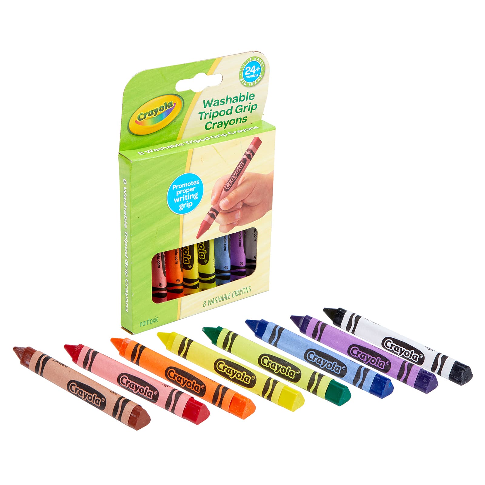 Crayola® Washable Tripod Grip Crayons, 8 Packs of 8
