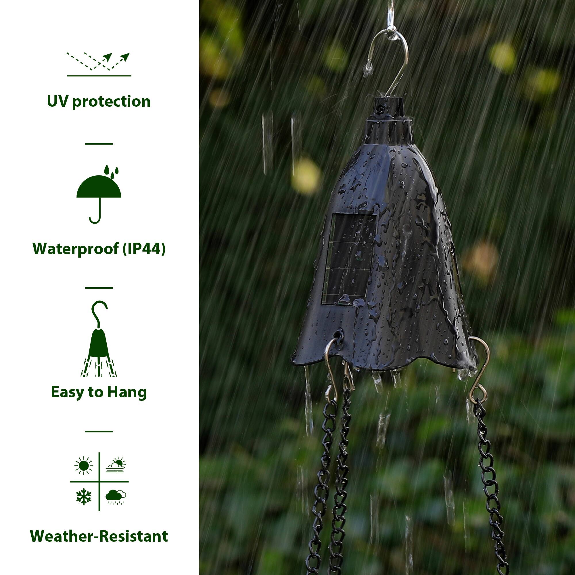 Glitzhome® 30" Solar Lighted Hanging Plastic Basket Planters