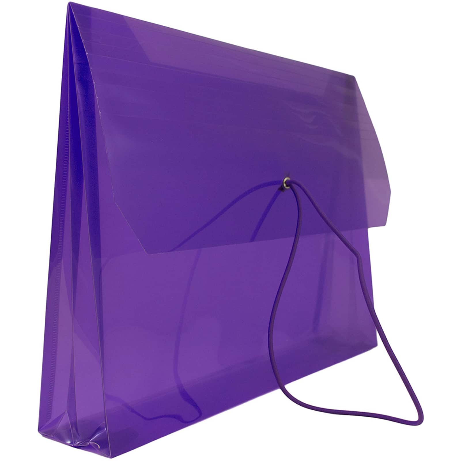 JAM Paper 9.75" x 13" Assorted Plastic Elastic Closure Booklet Envelopes with Expansion, 12ct.