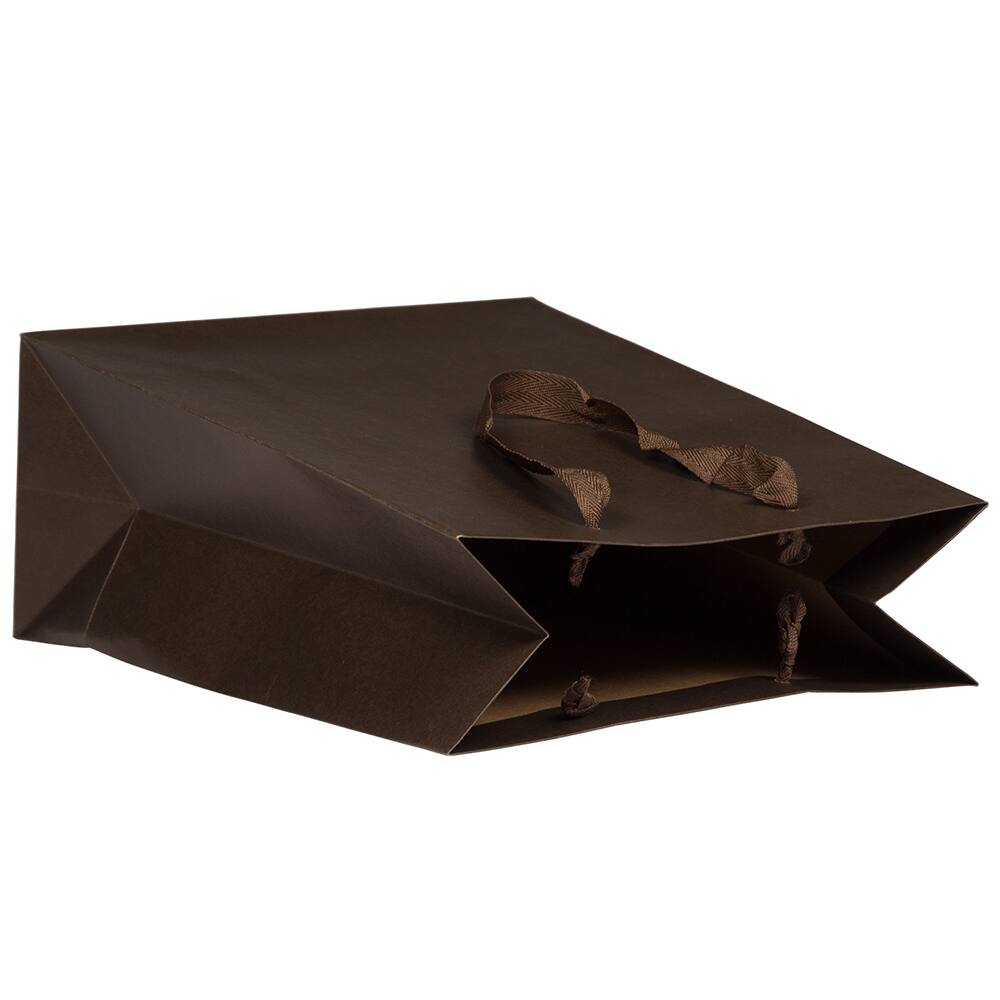 JAM Paper Large Chocolate Brown Matte Heavy Duty Kraft Gift Bags, 3ct.