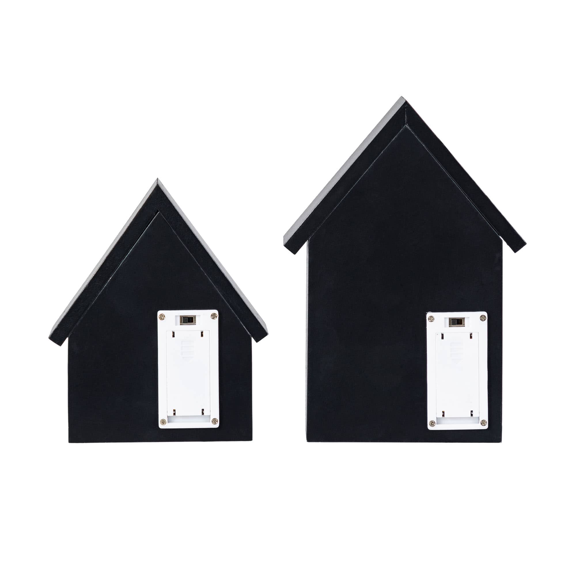 Glitzhome&#xAE; 8&#x22;H Lighted Halloween Wooden House-shaped Table Decor Set