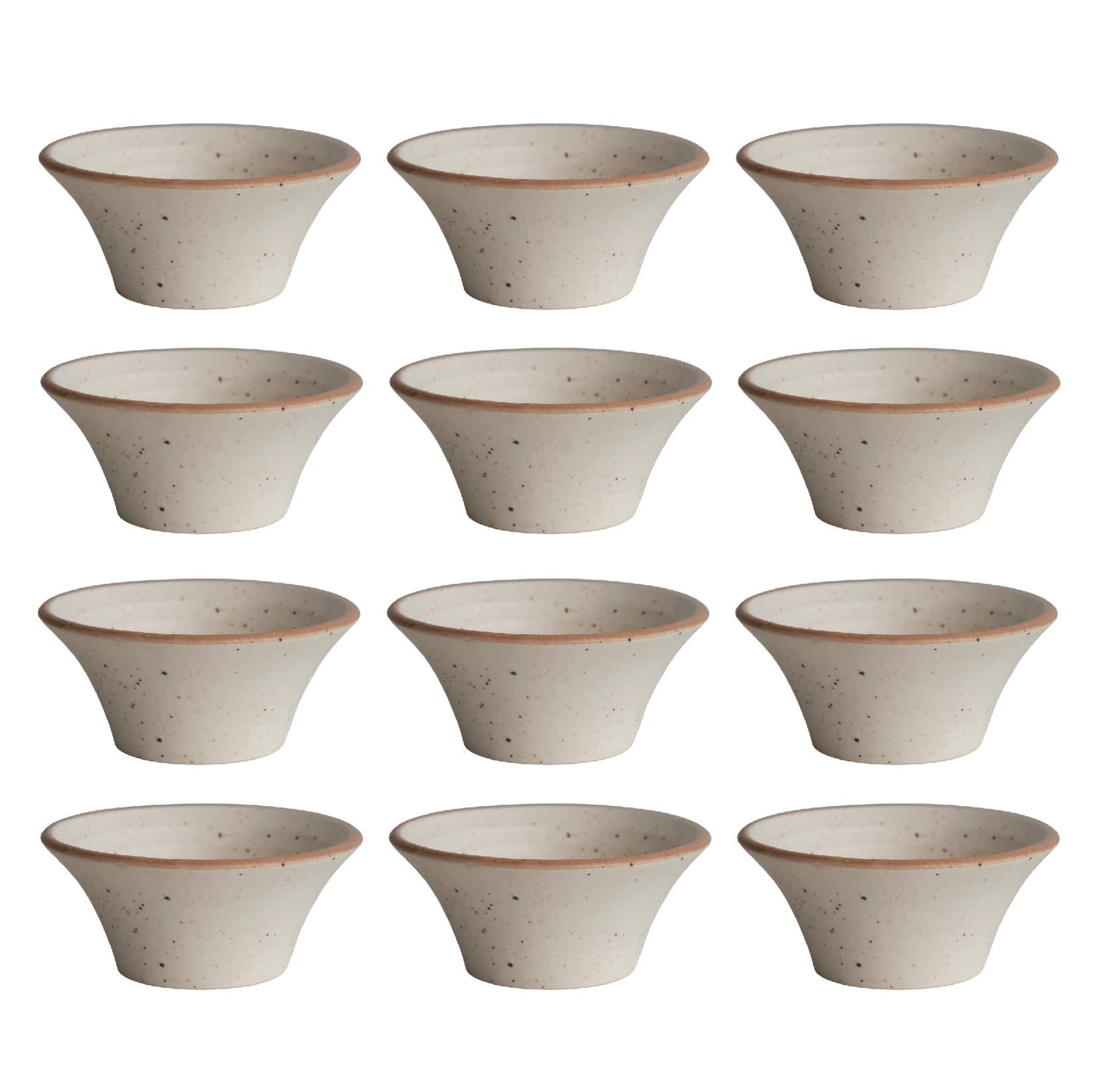 Hello Honey&#xAE; 4.5&#x22; Brown &#x26; Ivory Speckled Stoneware Bowls, 12ct.