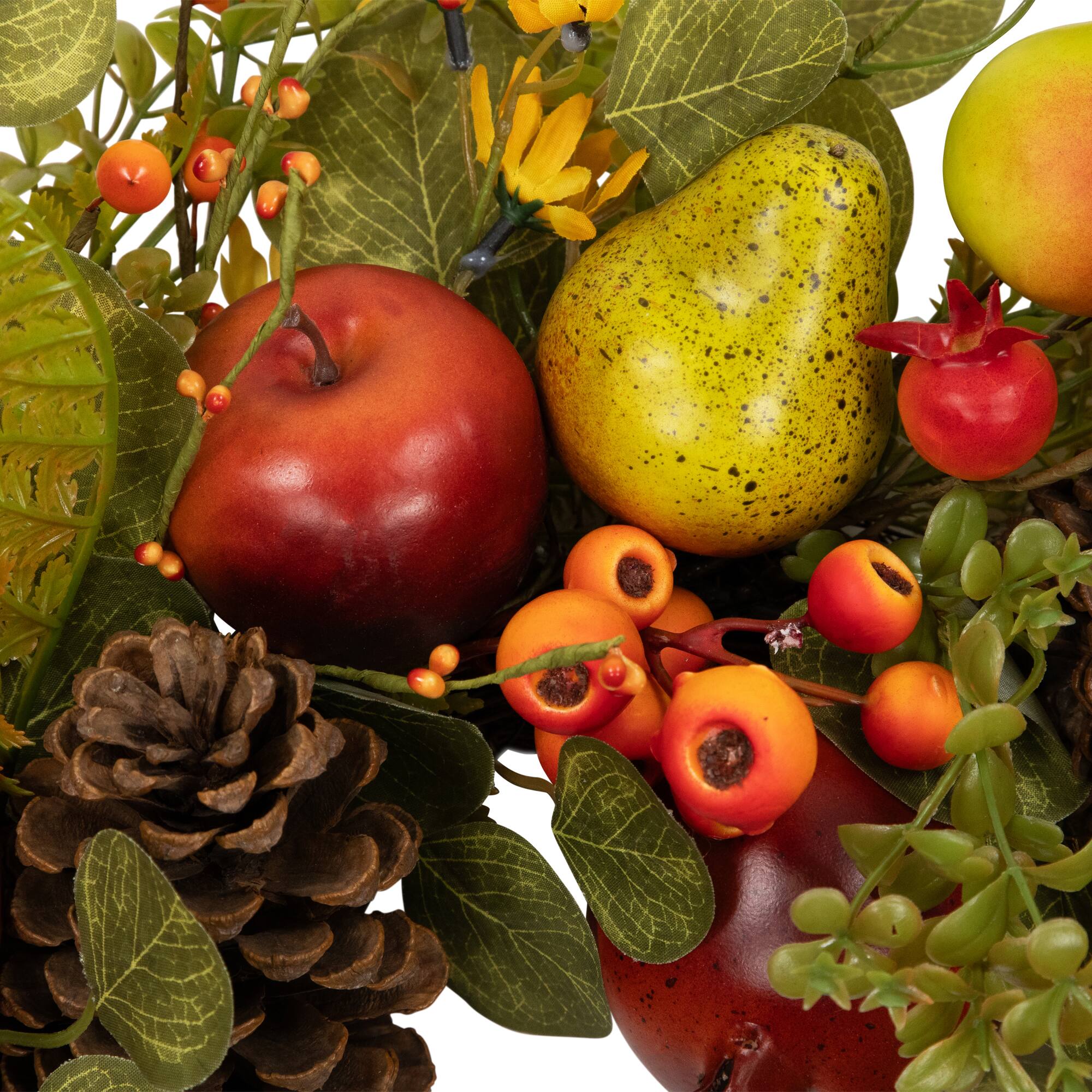 26" Apples, Pears & Pinecones Fall Harvest Wreath