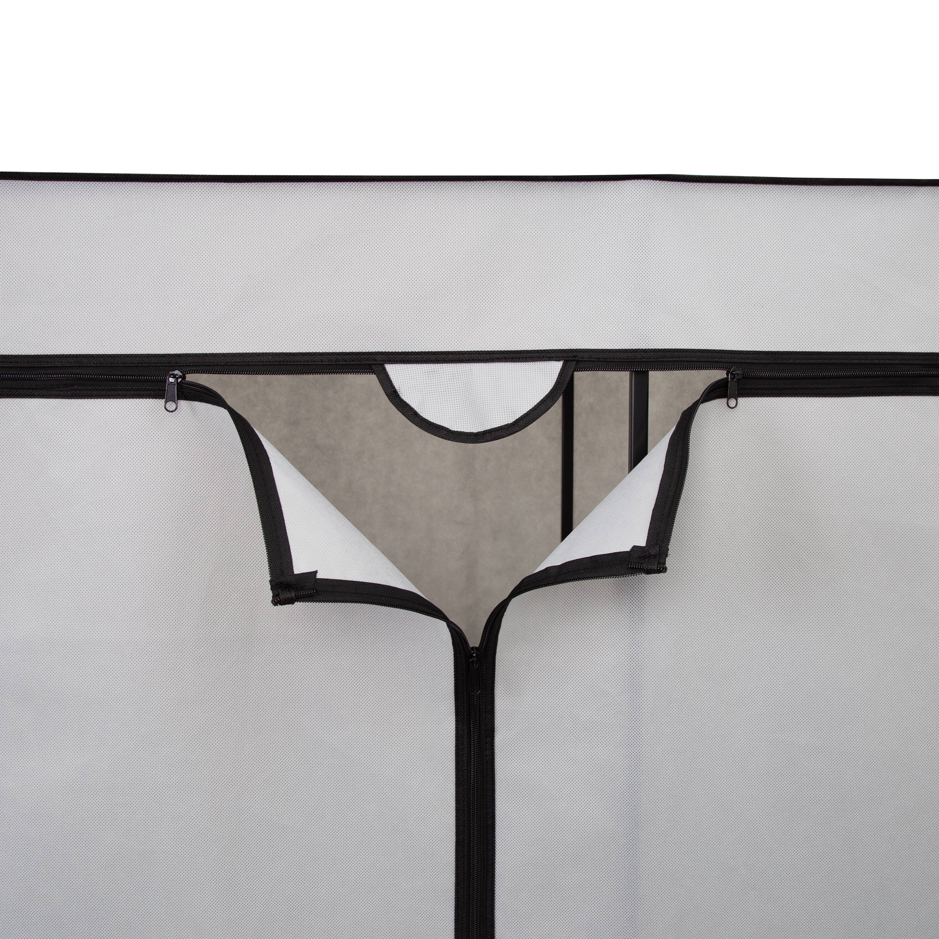 Honey Can Do 60" Gray Wide Double Door Portable Wardrobe Closet