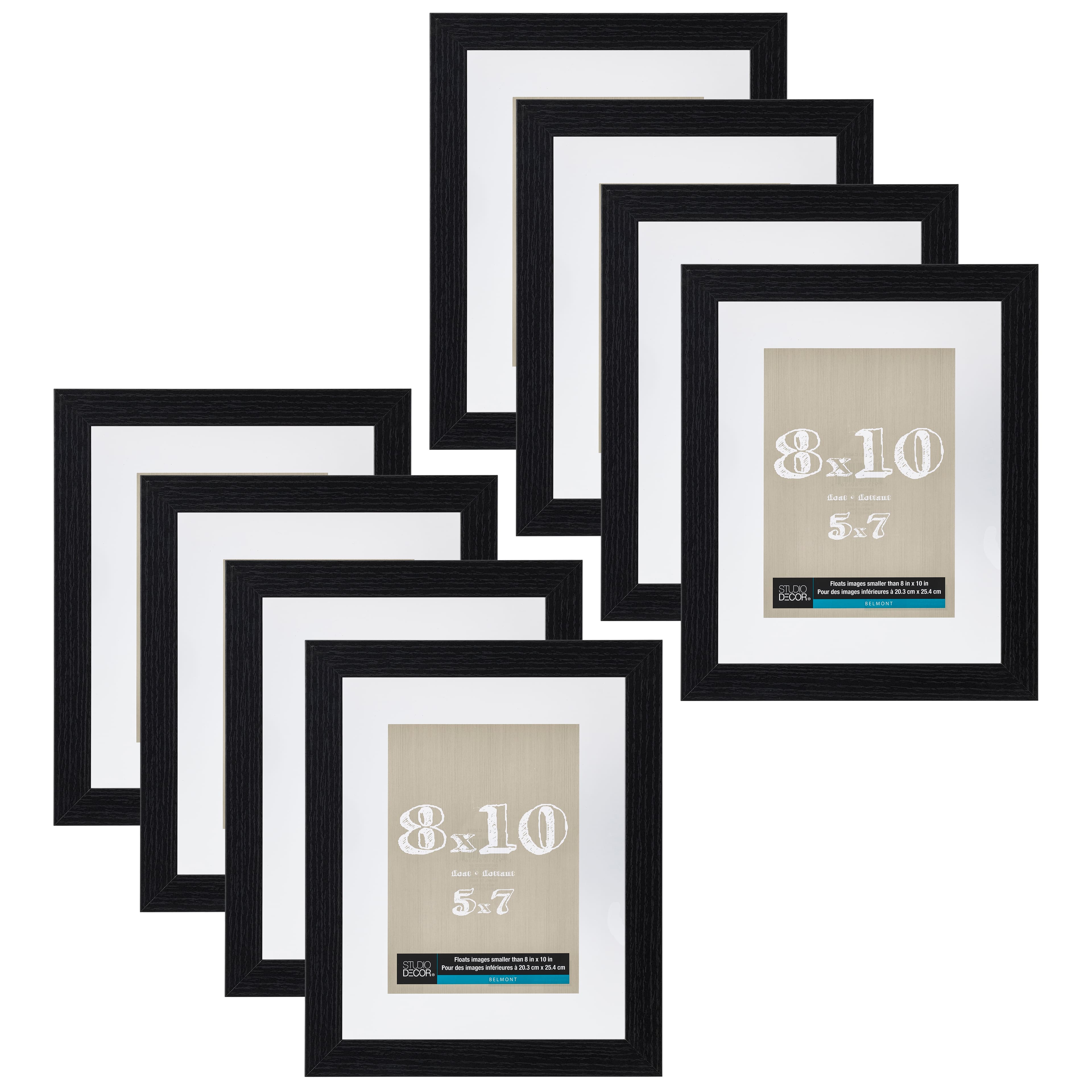 8 Pack: Black 8" x 10" Float Frame, Belmont by Studio Décor®