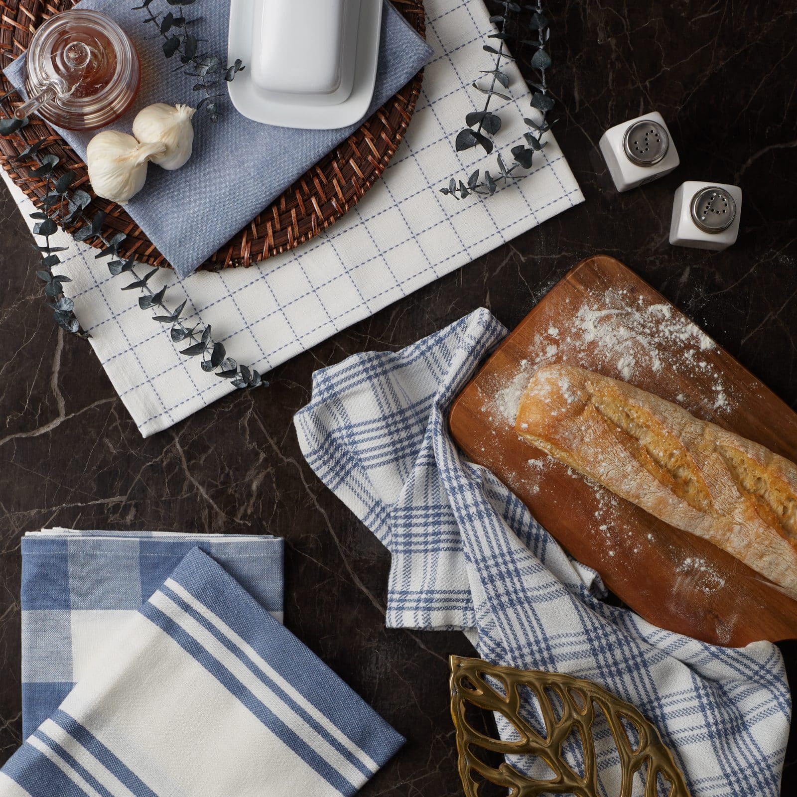 DII® Stonewash Blue Everyday Dish Towels, 5ct.