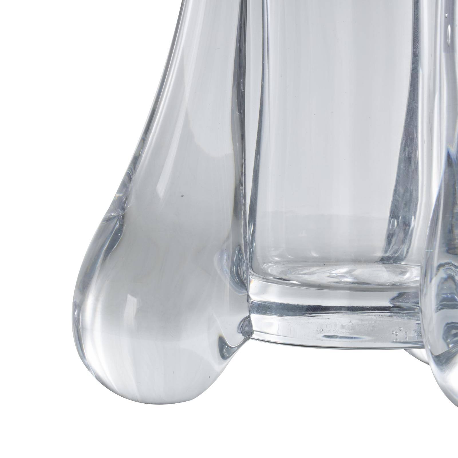 Clear Abstract Fluted Tulip Glass Vase
