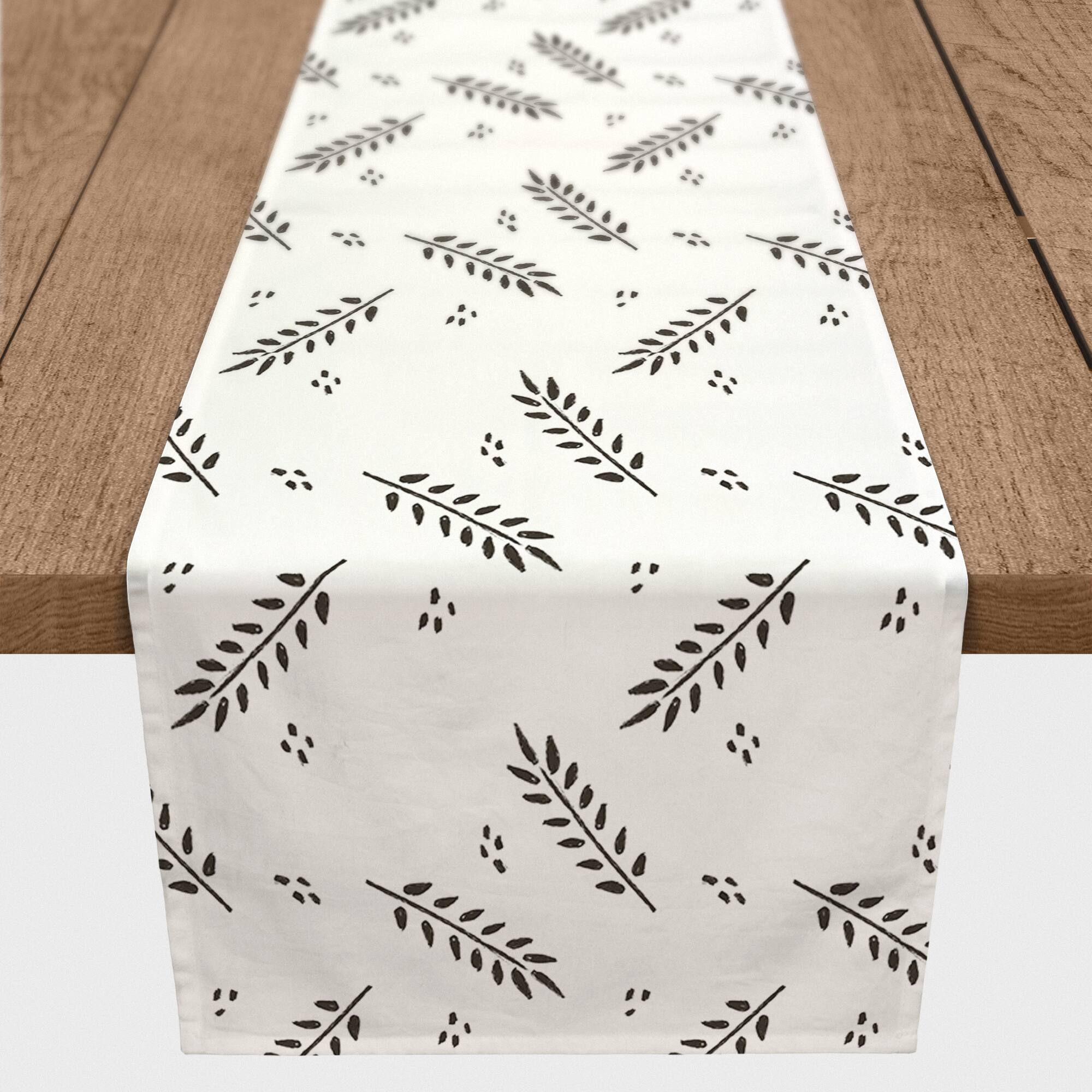 Simple Leaf Pattern 16" x 72" Cotton Twill Runner