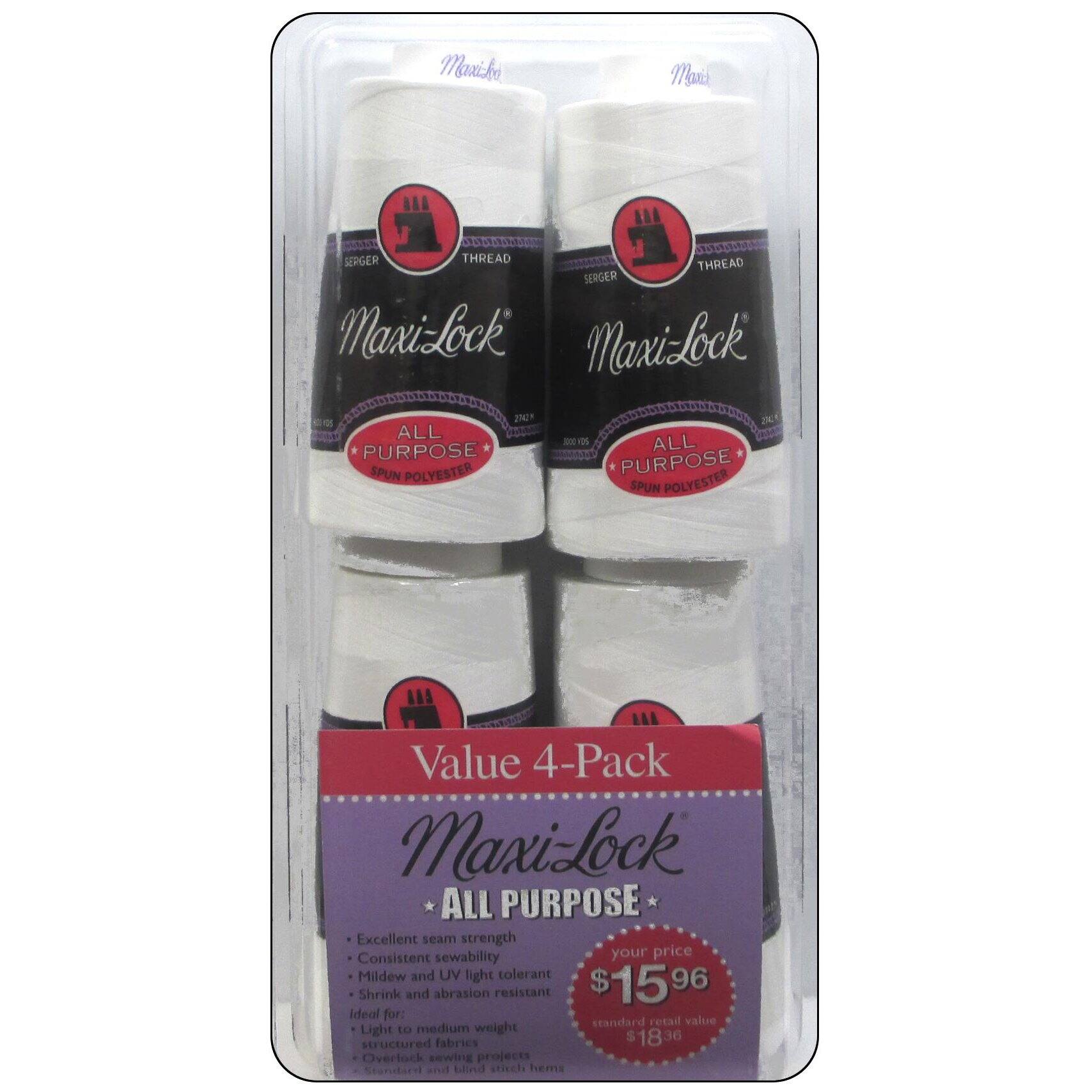 A&E Maxi-Lock® All Purpose Polyester Thread 4 Pack, 3000yd.