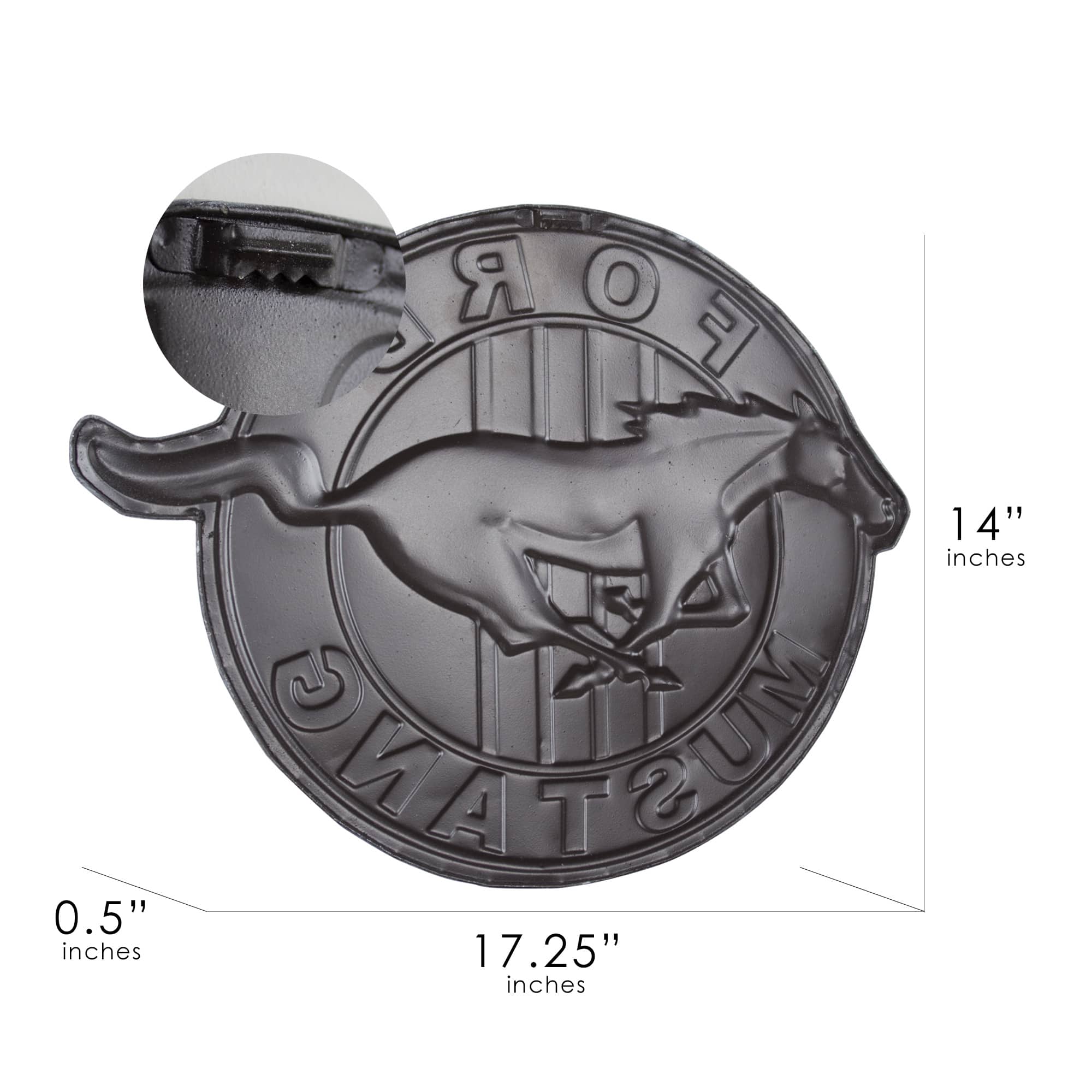 Vintage Ford Mustang Logo Embossed Metal Sign
