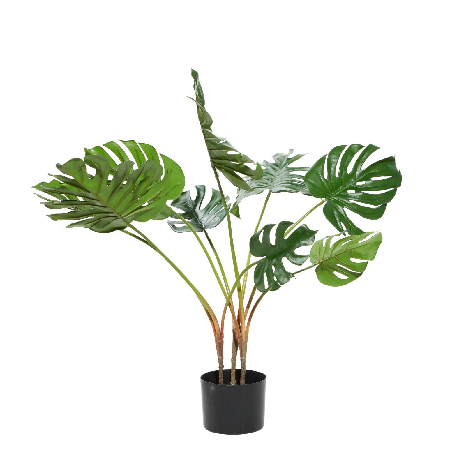 Monstera Leaf Decorations With Pot, 29", Green