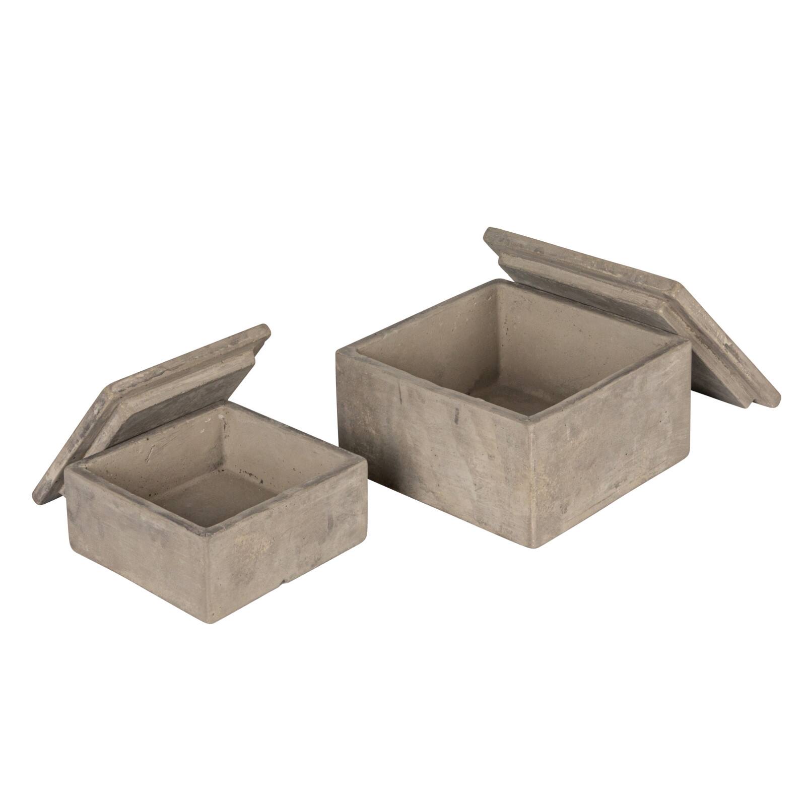 Hello Honey® Gray Contemporary Cement Boxes with Lids