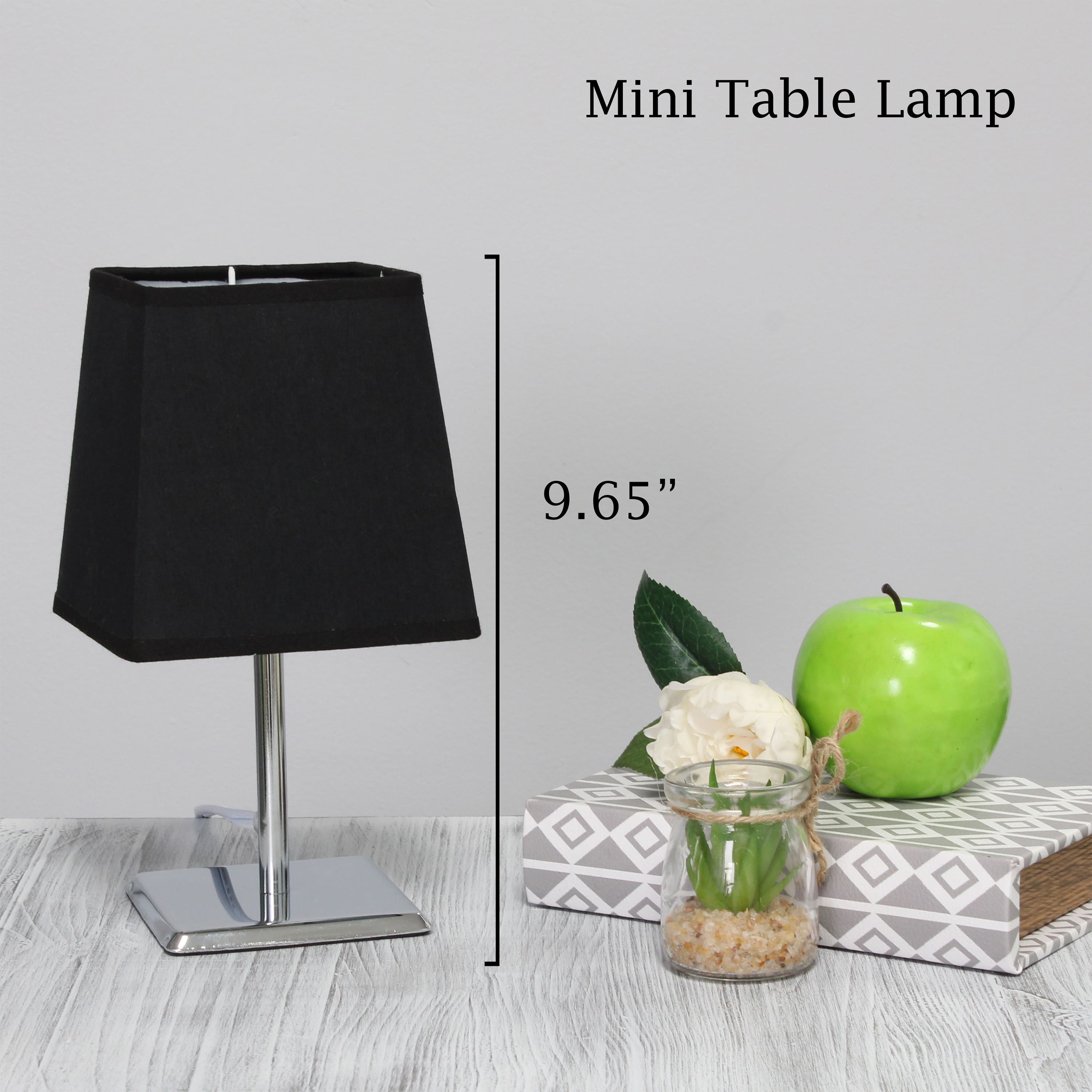 Simple Designs&#x2122; 9.5&#x22; Mini Chrome Table Lamp with Squared Empire Shade
