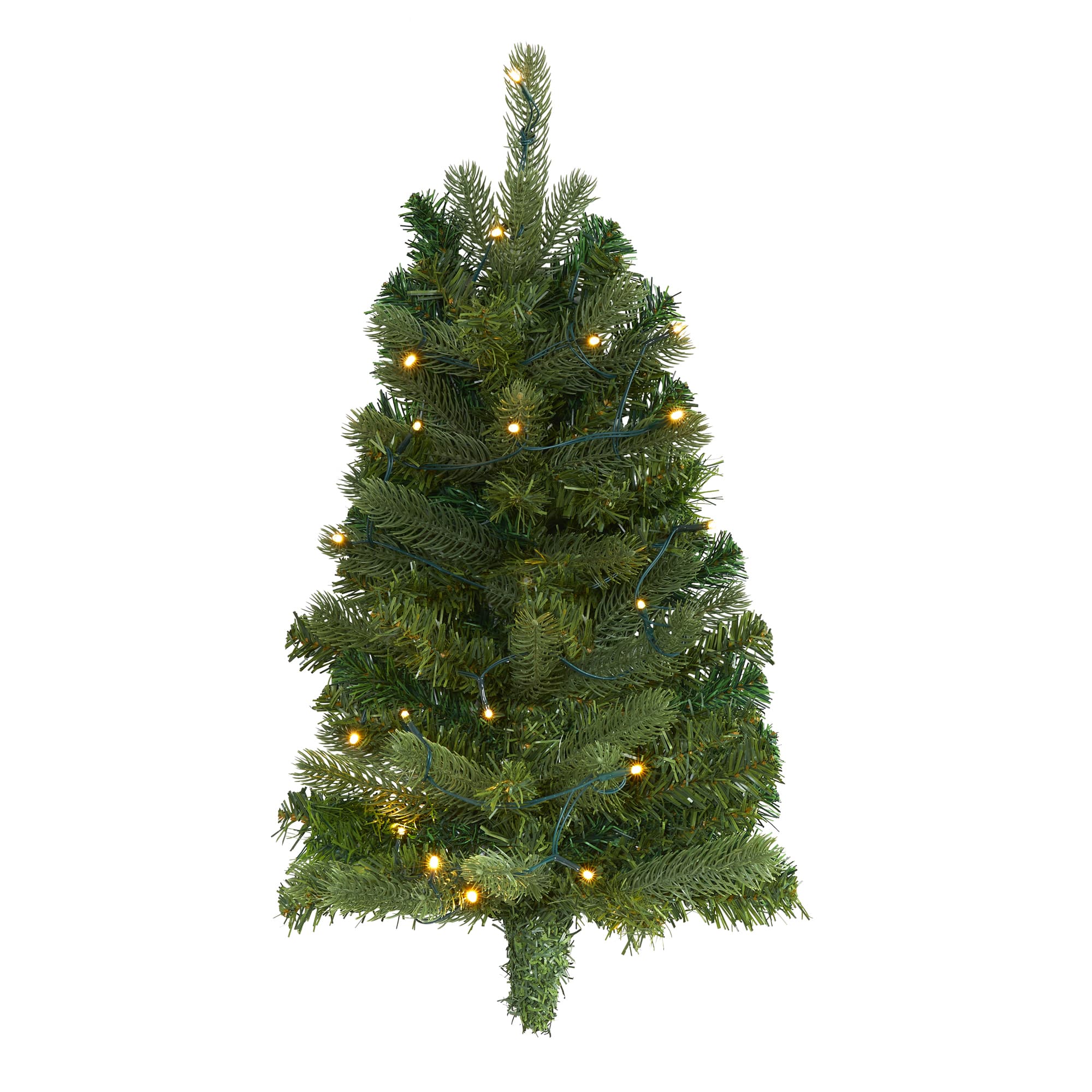 2ft. Pre-Lit Flat Back Wall Hanging Artificial Christmas Tree, Clear LED Lights
