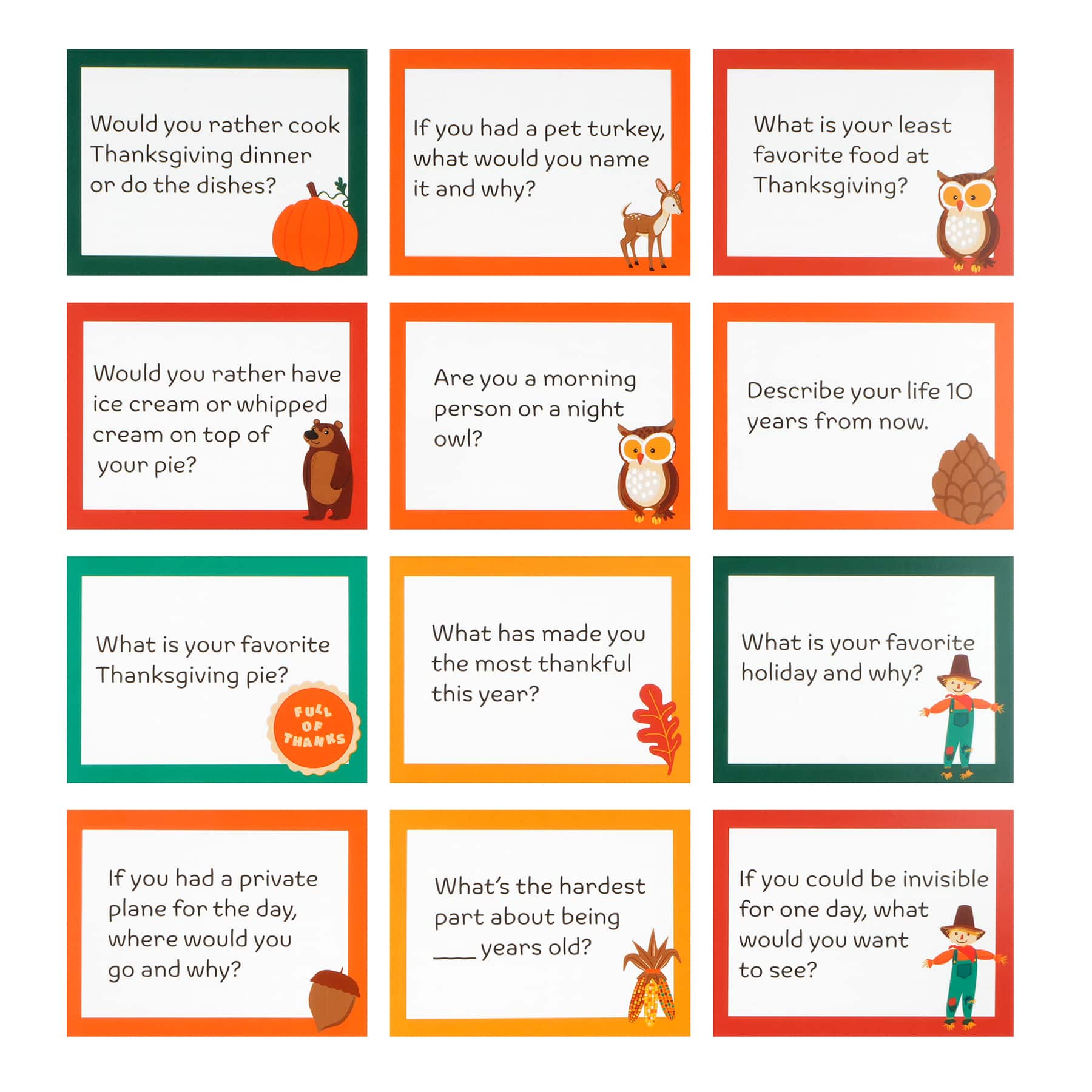 Thanksgiving Conversation Cards, 25ct. by Celebrate It&#x2122;