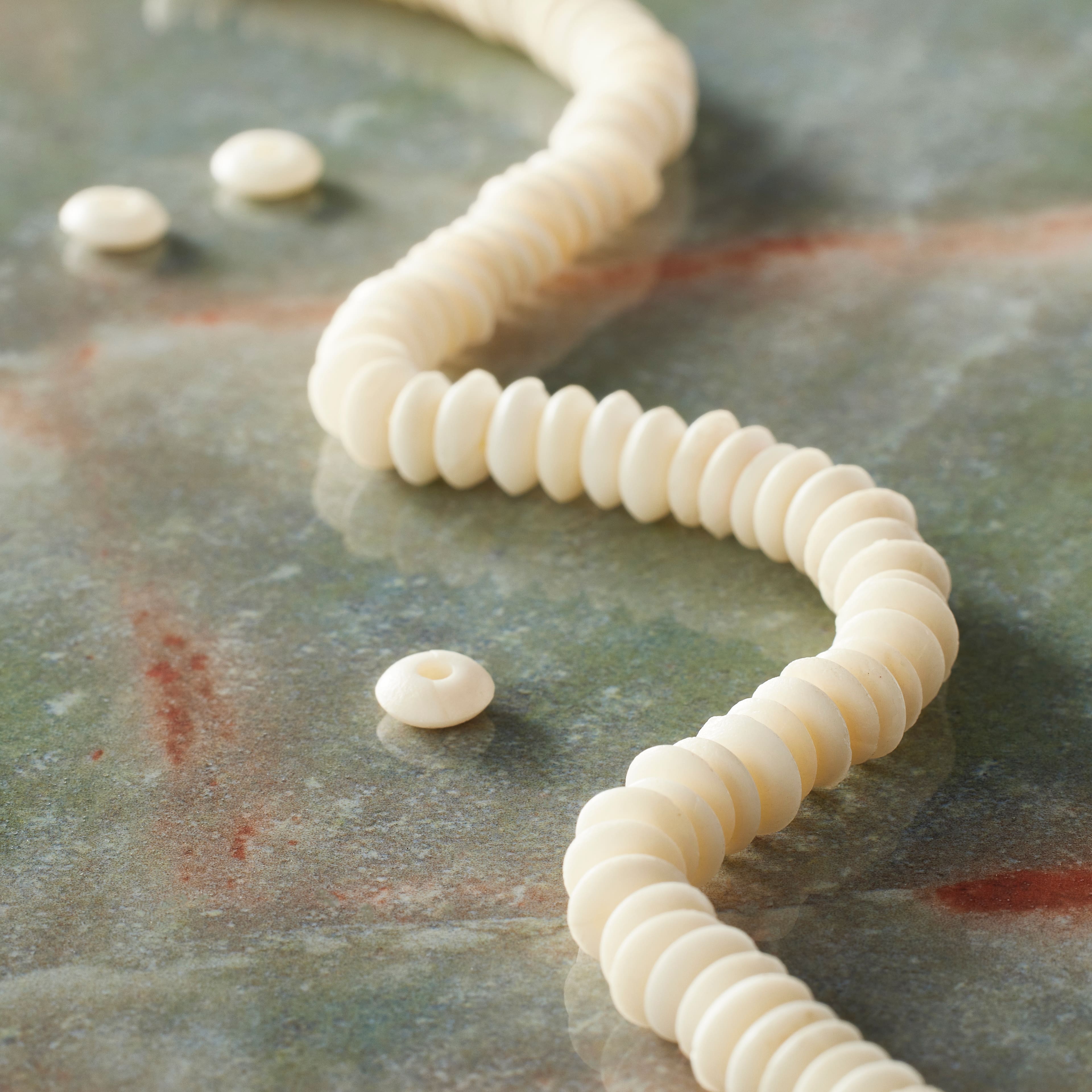 Natural White Bone Rondelle Beads by Bead Landing&#xAE;