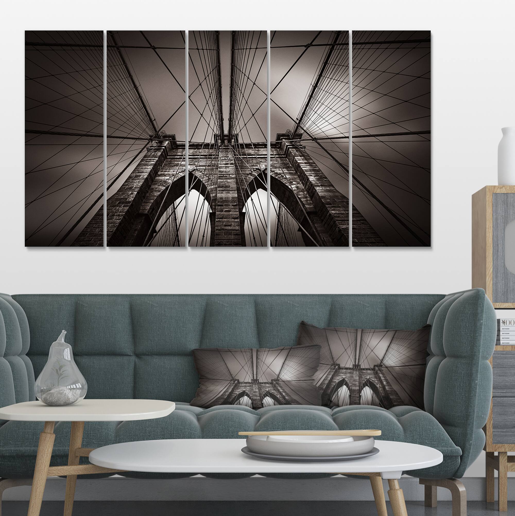 Designart - Brooklyn Bridge in NYC USA - Extra Large Canvas Art Print