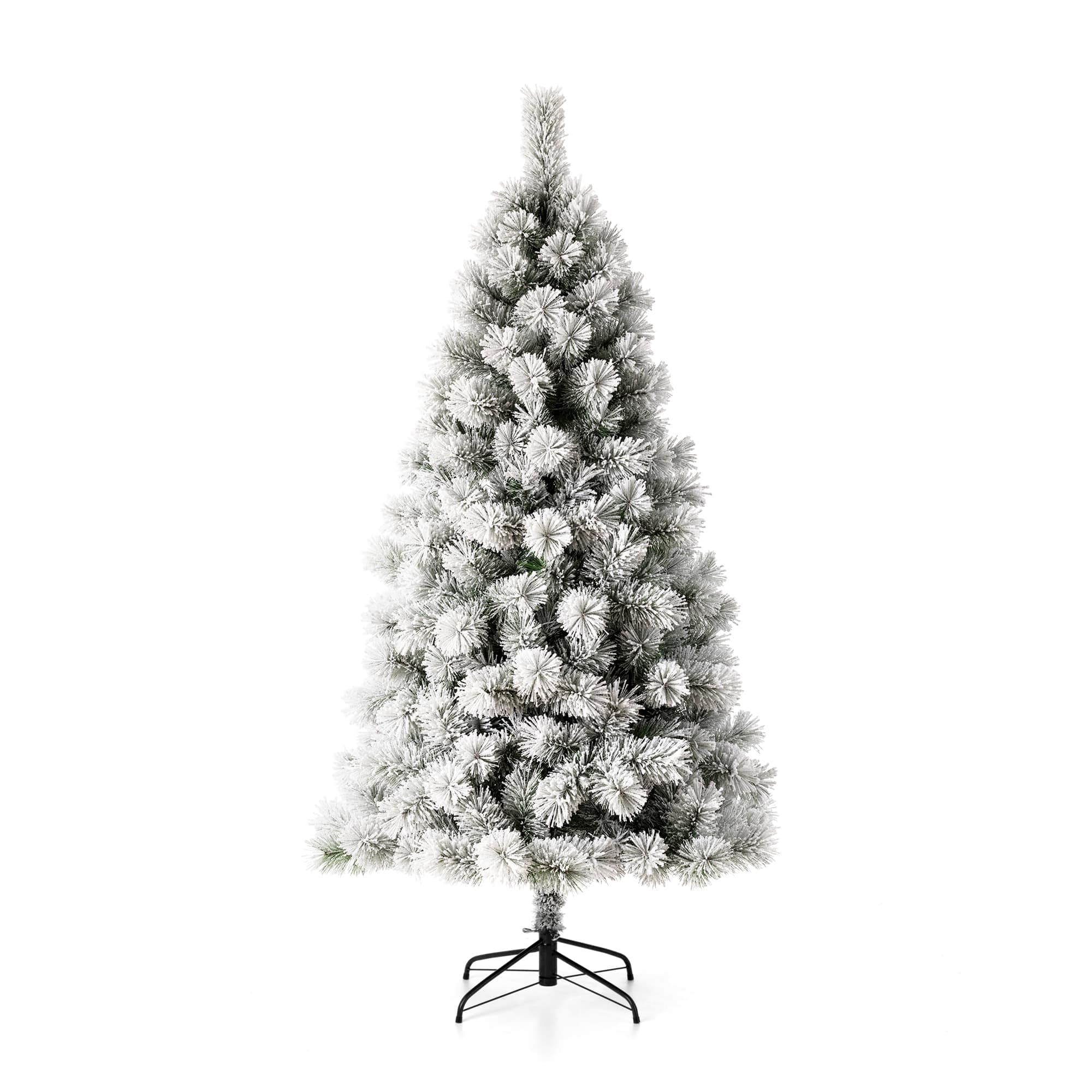 6ft. Pre-Lit Flocked Pine Artificial Christmas Tree, Warm White LED Lights