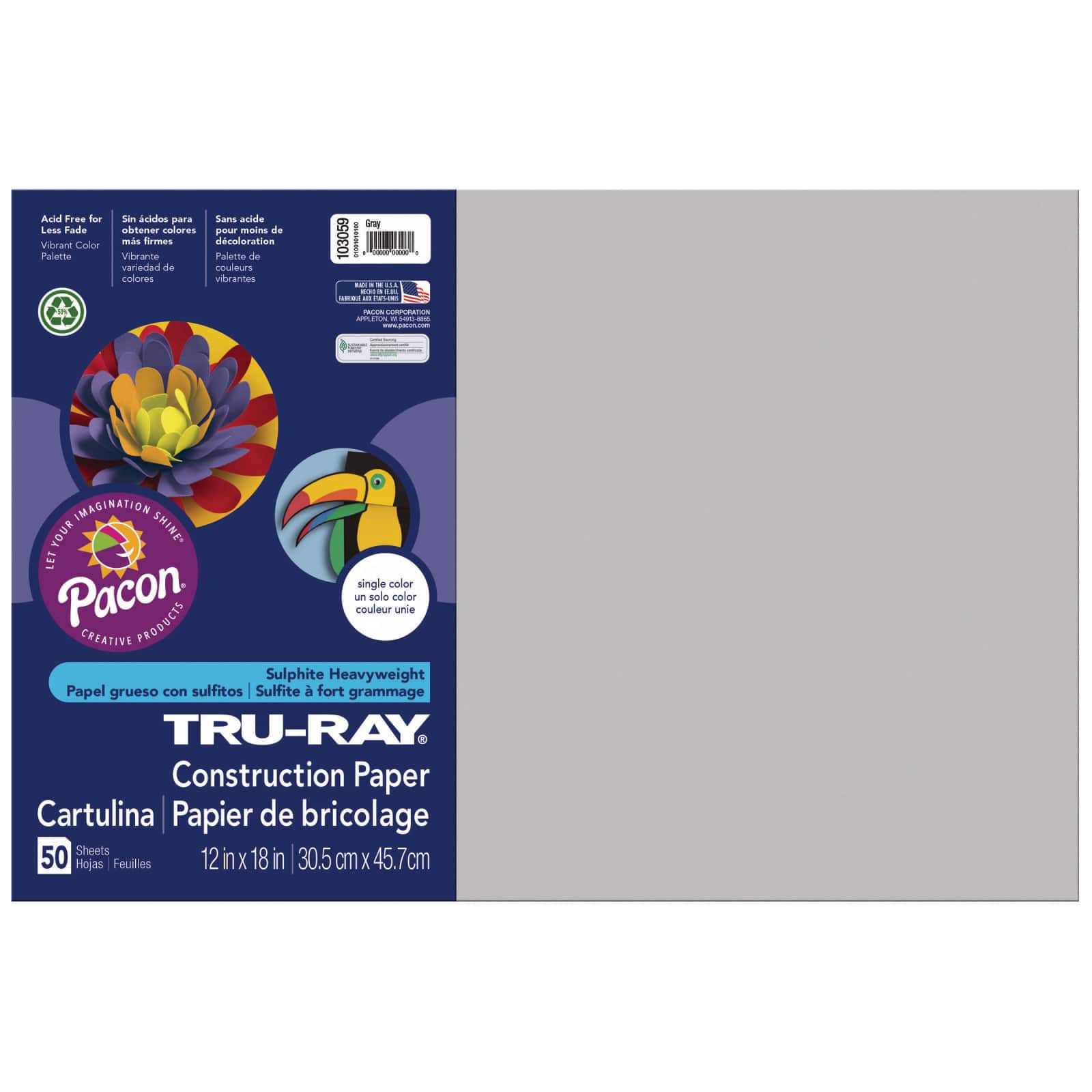 Tru-Ray® 12" x 18" Construction Paper, 50 Sheets