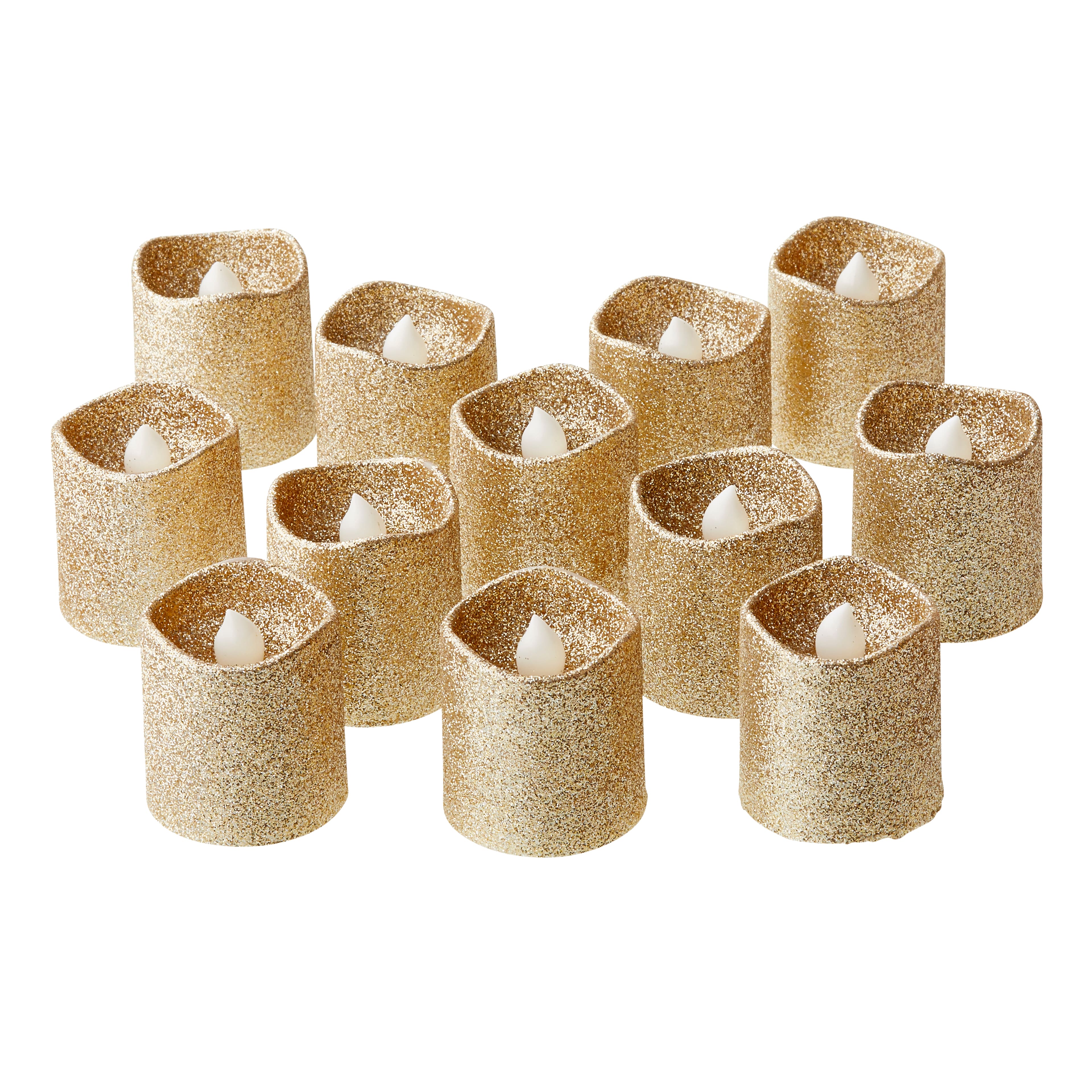 Champagne Glitter LED Votive Candles By Ashland® 12ct.