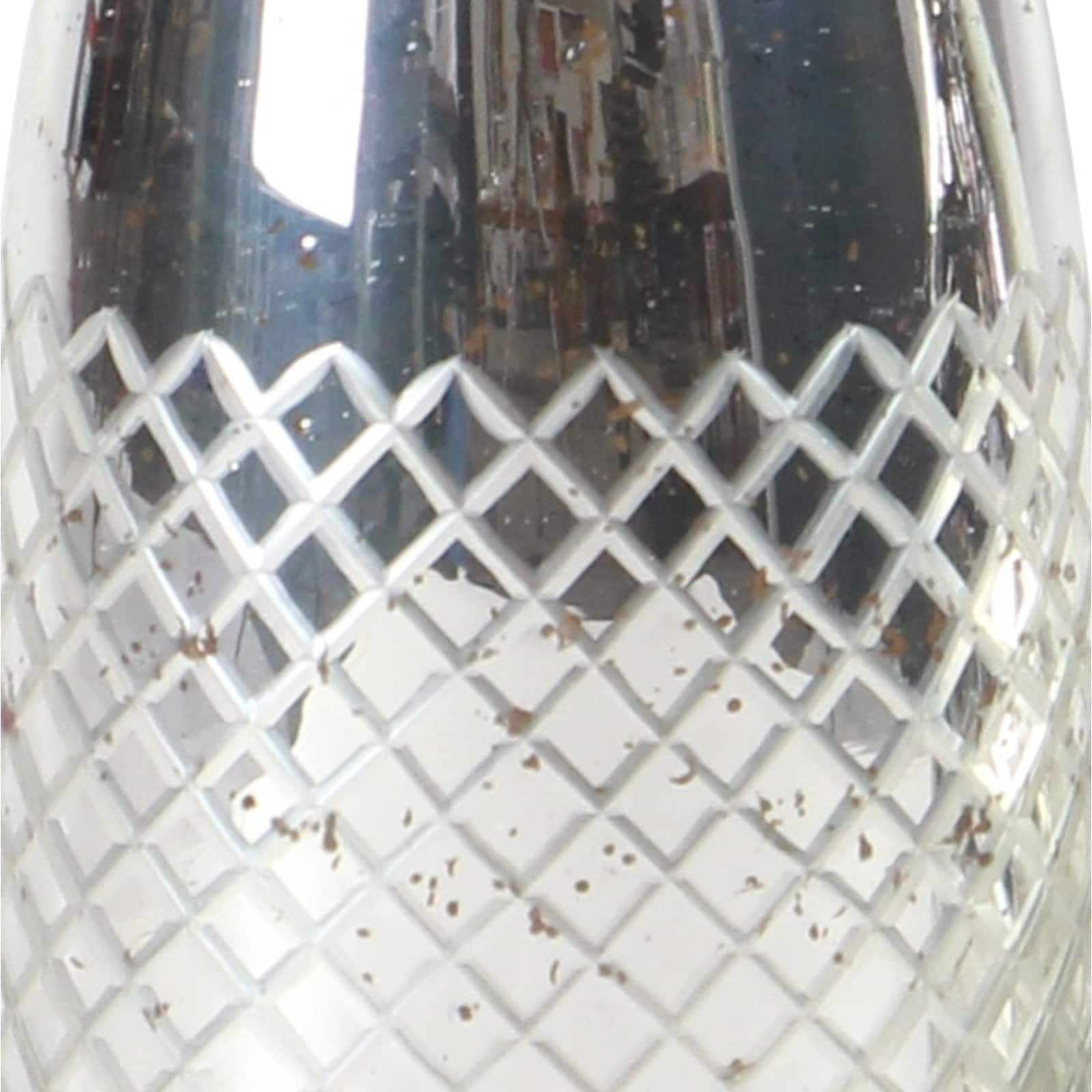 Silver Glass Glam Decorative Bottle Set