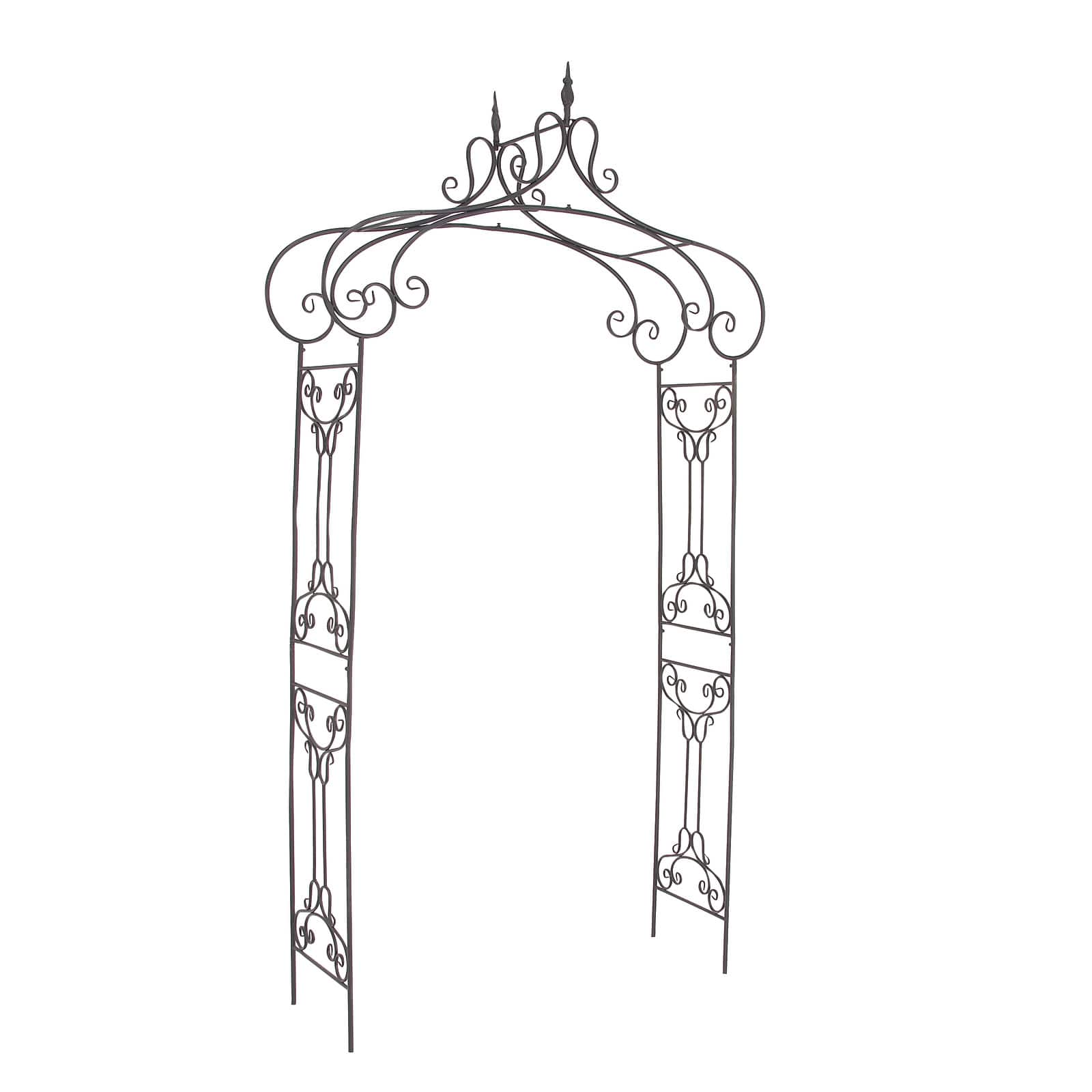 8ft. Black Iron Traditional Garden Archway Arbor