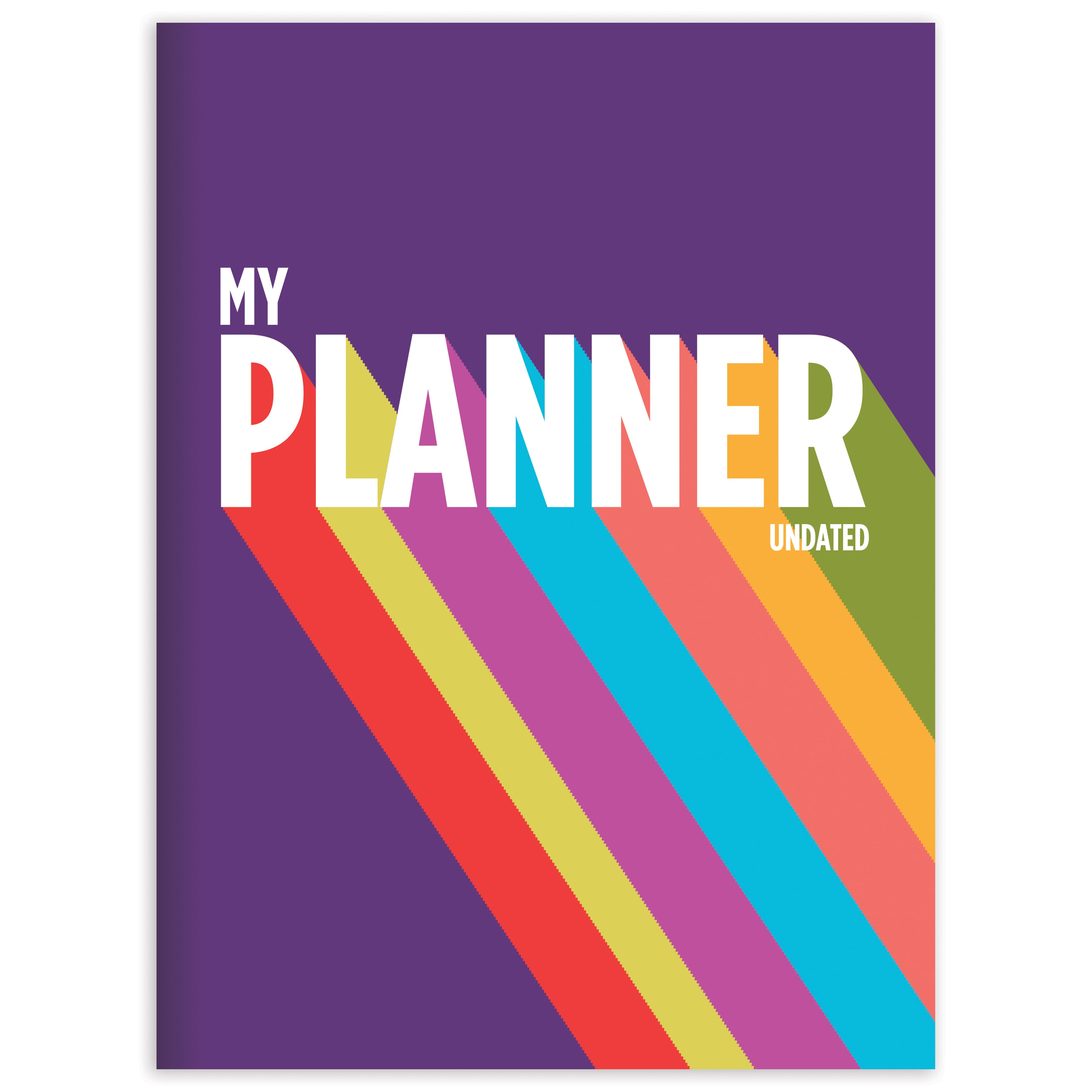 TF Publishing Medium Purple Rainbow Undated Monthly Planner
