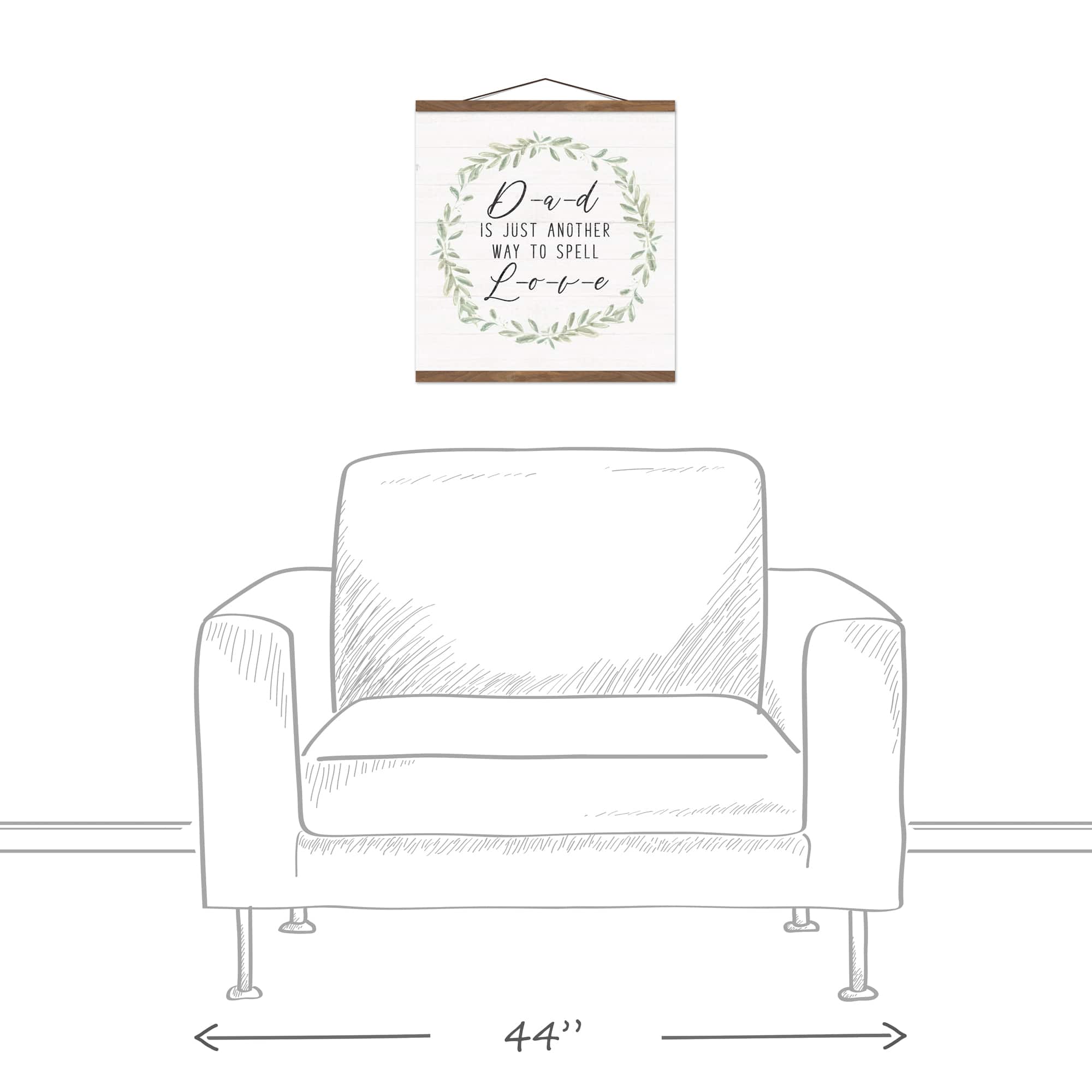 Dad is a Way to Spell Love Teak Hanging Canvas