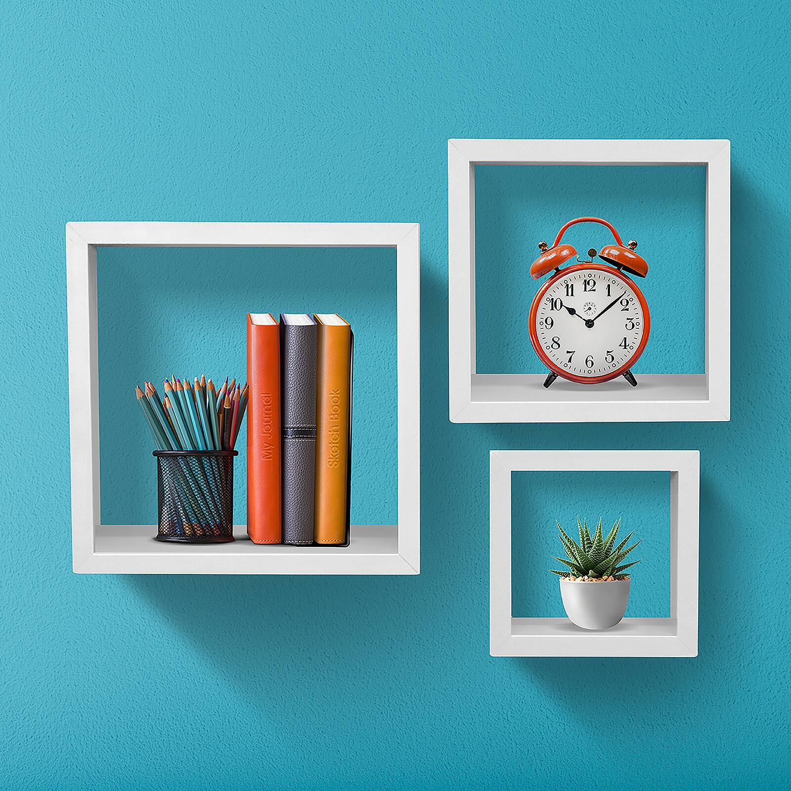 Sorbus Floating Square Shelf Set