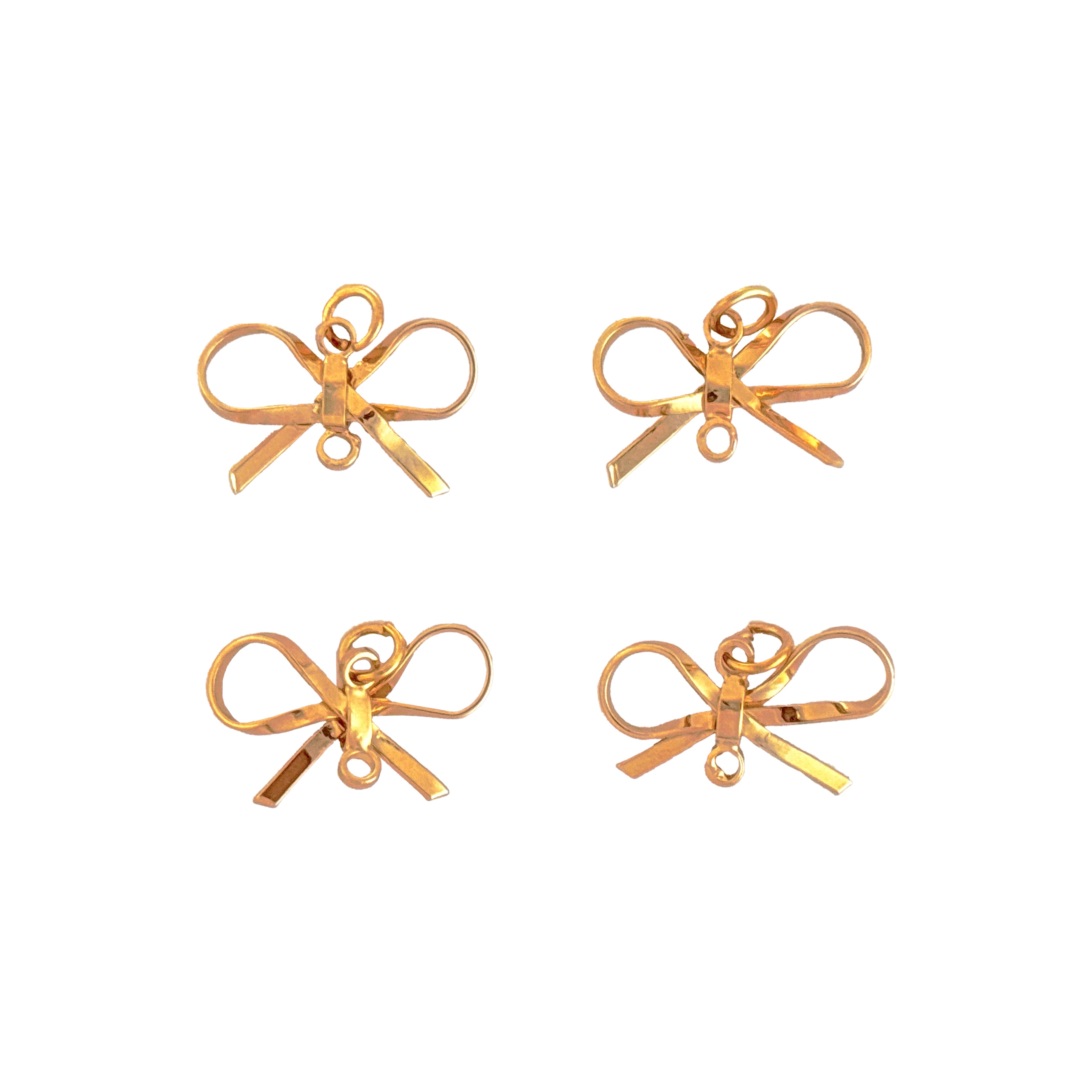 Blue Moon Studio&#x2122; Gold-Colored Bow Charms, 4ct.