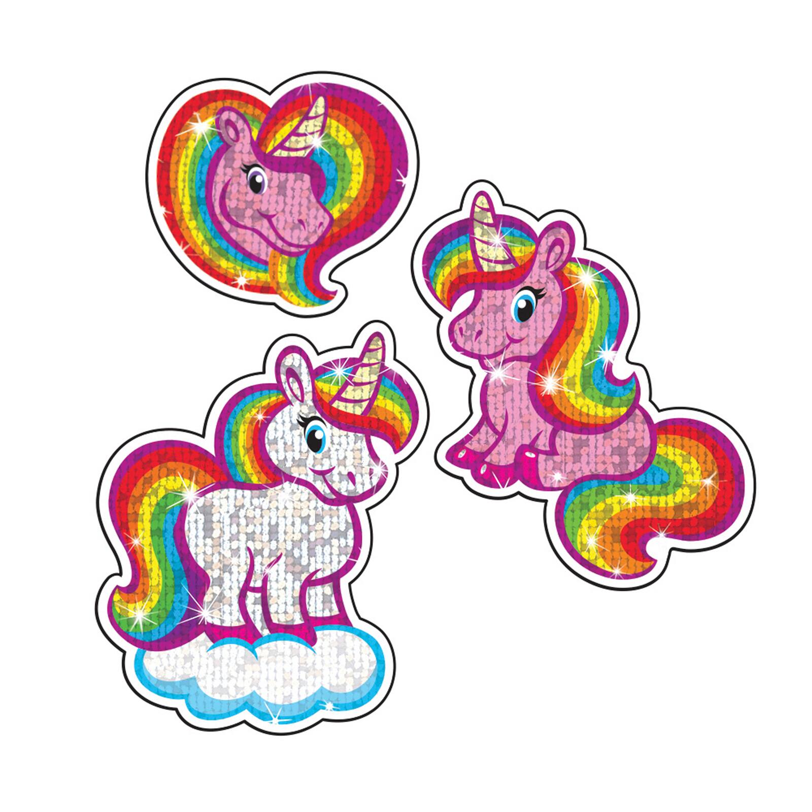 Trend Enterprises® Sparkly Unicorns Sparkle STICKERS®, 6 Packs of 24