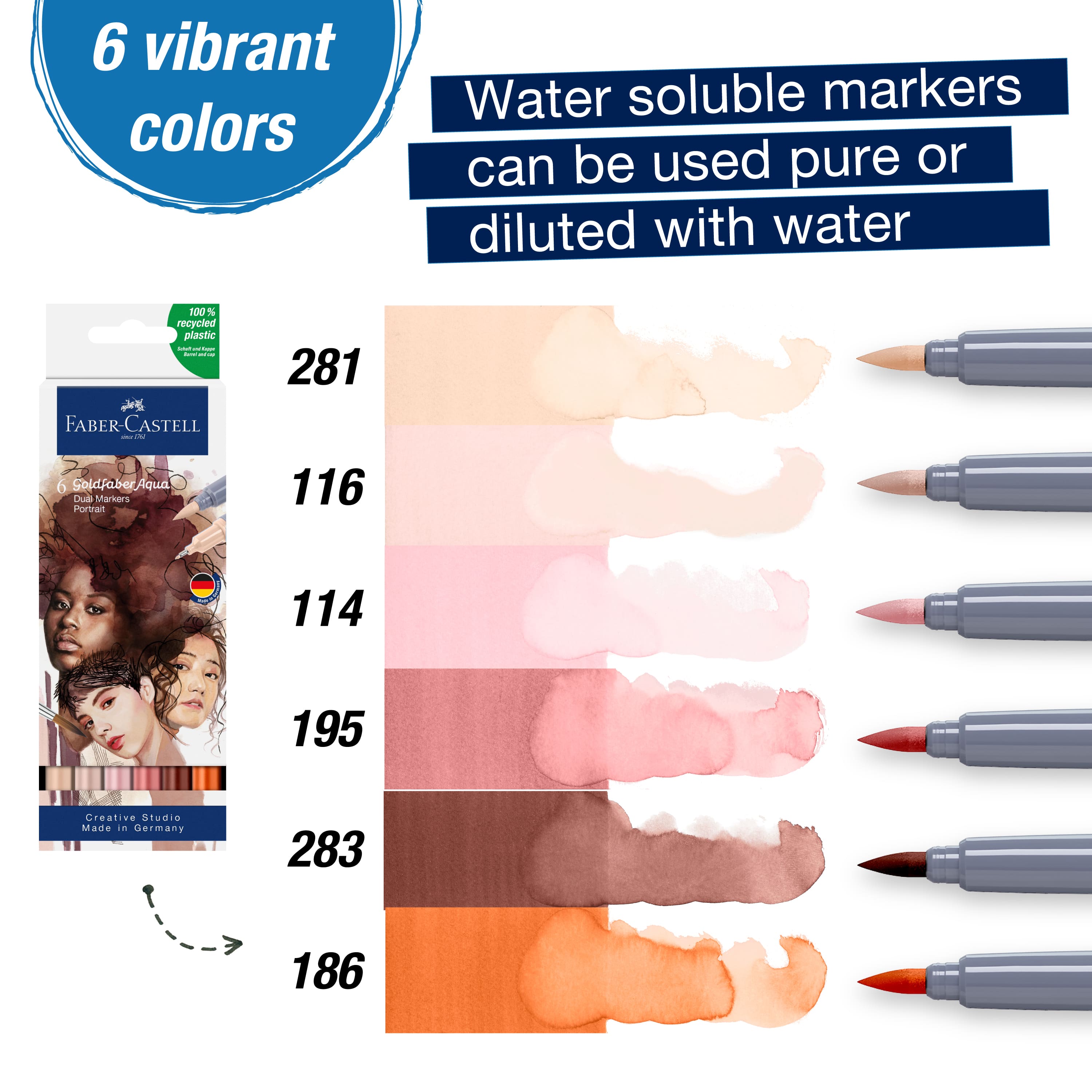 Faber-Castell&#xAE; Goldfaber Aqua Portrait Dual-Tip Marker Set