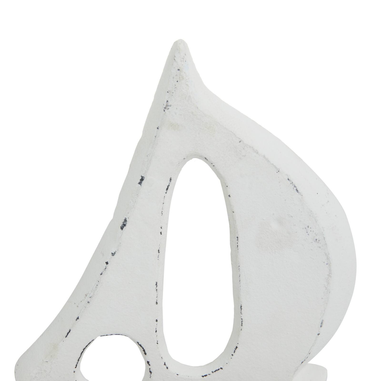 Set of 3 White Wood Coastal Sculptures, 11" x 8" x 5"