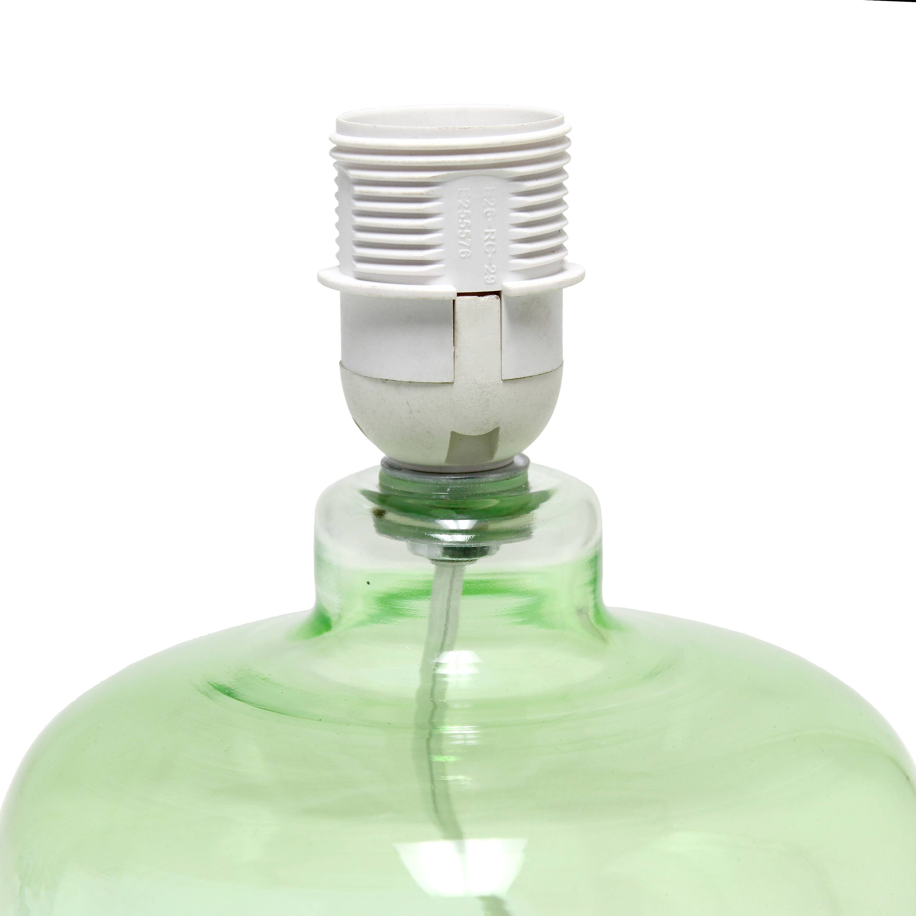 Simple Designs Green & White Glass Table Lamp