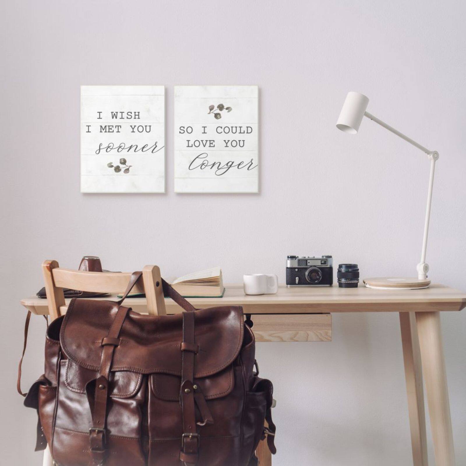 Stupell Industries I Wish I Met You Sooner So I Could Love You Longer Gray Framed Wall Art Set