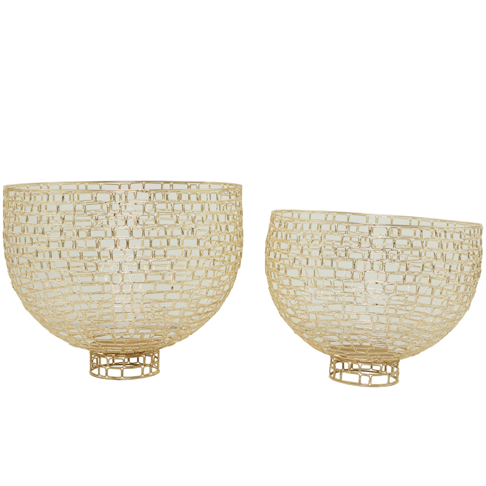 Gold Metal Chain Link Decorative Bowl Set