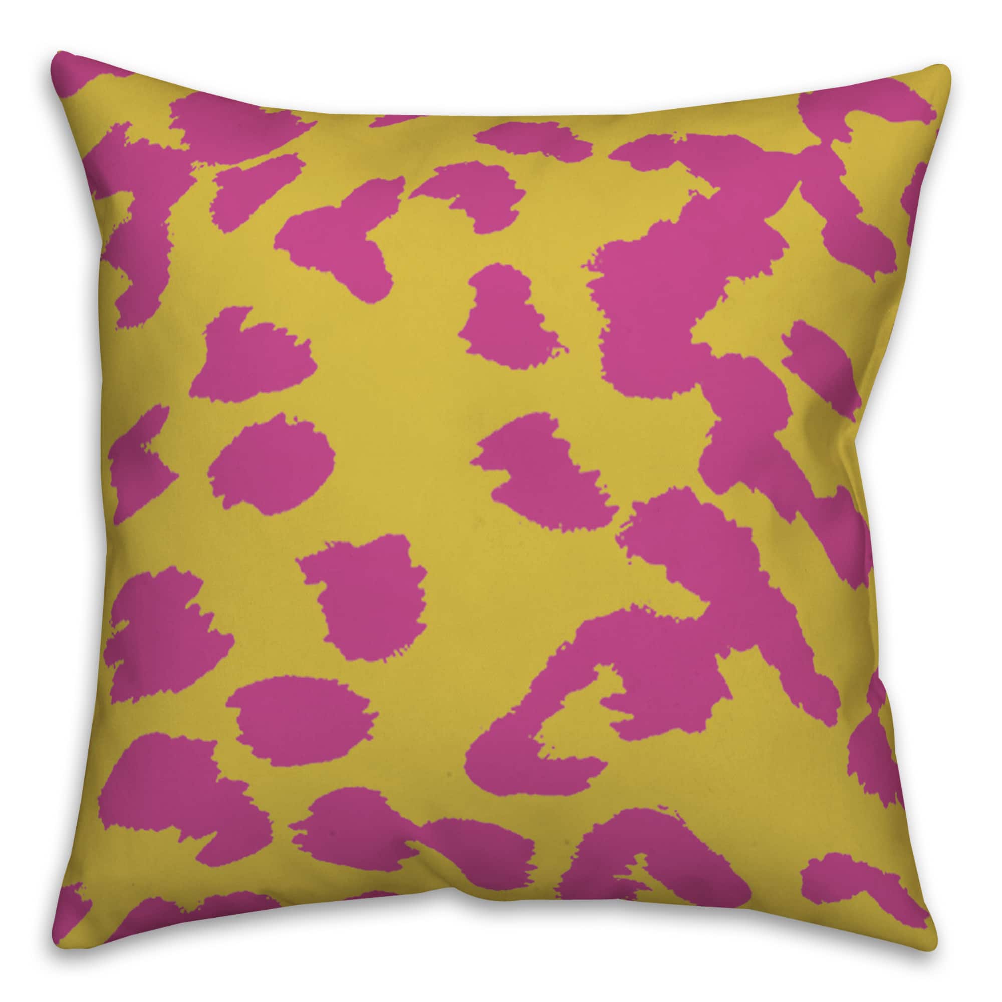 18" x 18" Leopard Print Indoor/Outdoor Throw Pillow